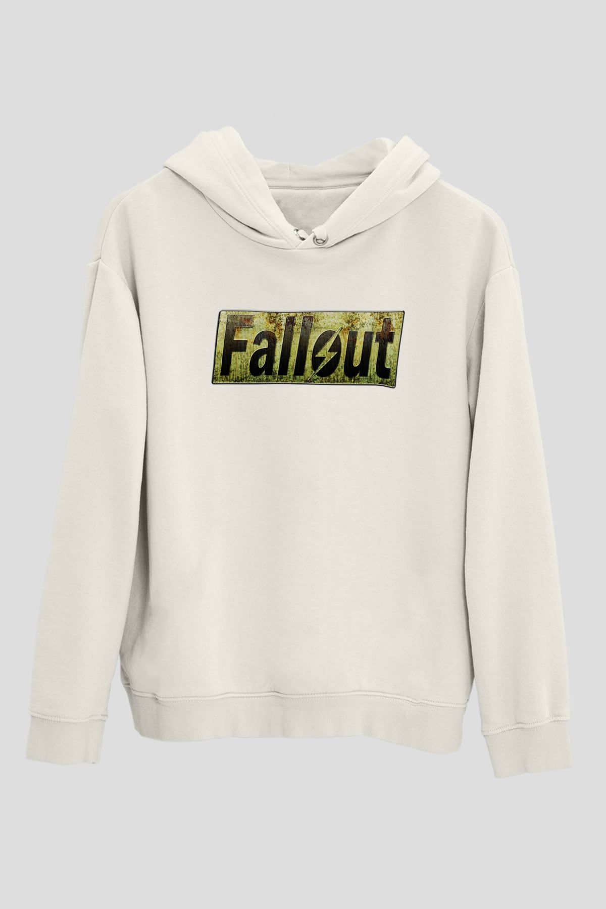 Fallout Beyaz Unisex Kapşonlu Sweatshirt