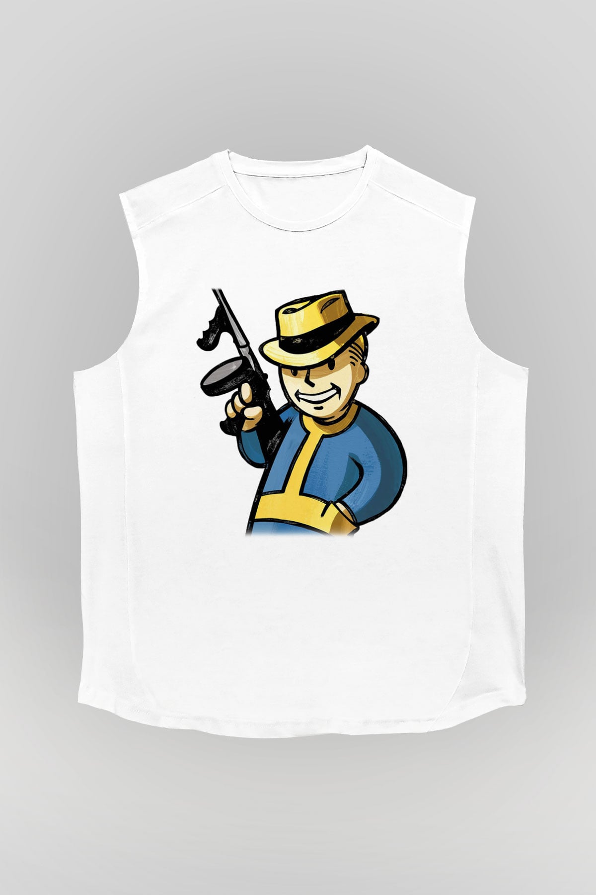 Fallout Beyaz Unisex Kolsuz Tişört