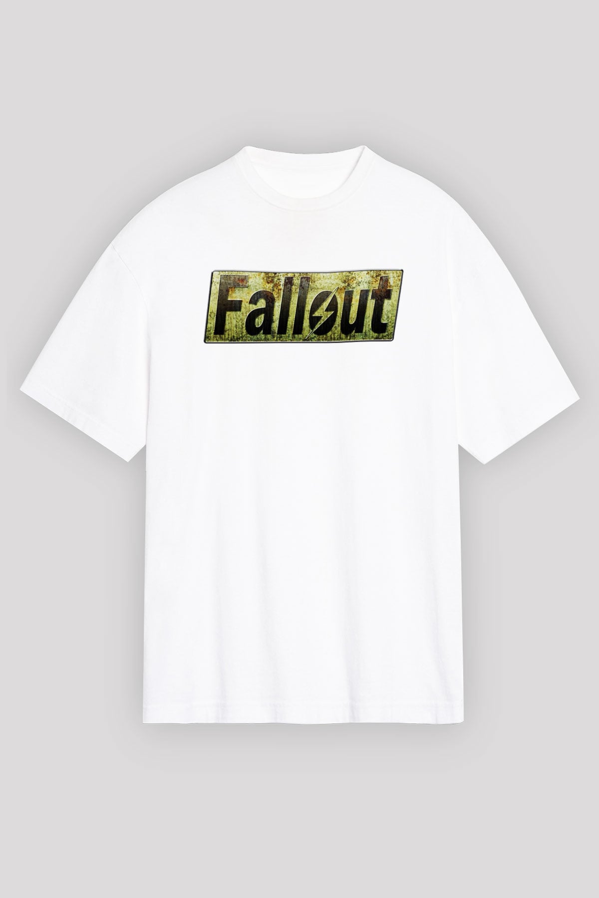 Fallout Beyaz Unisex Oversize Tişört T-Shirt