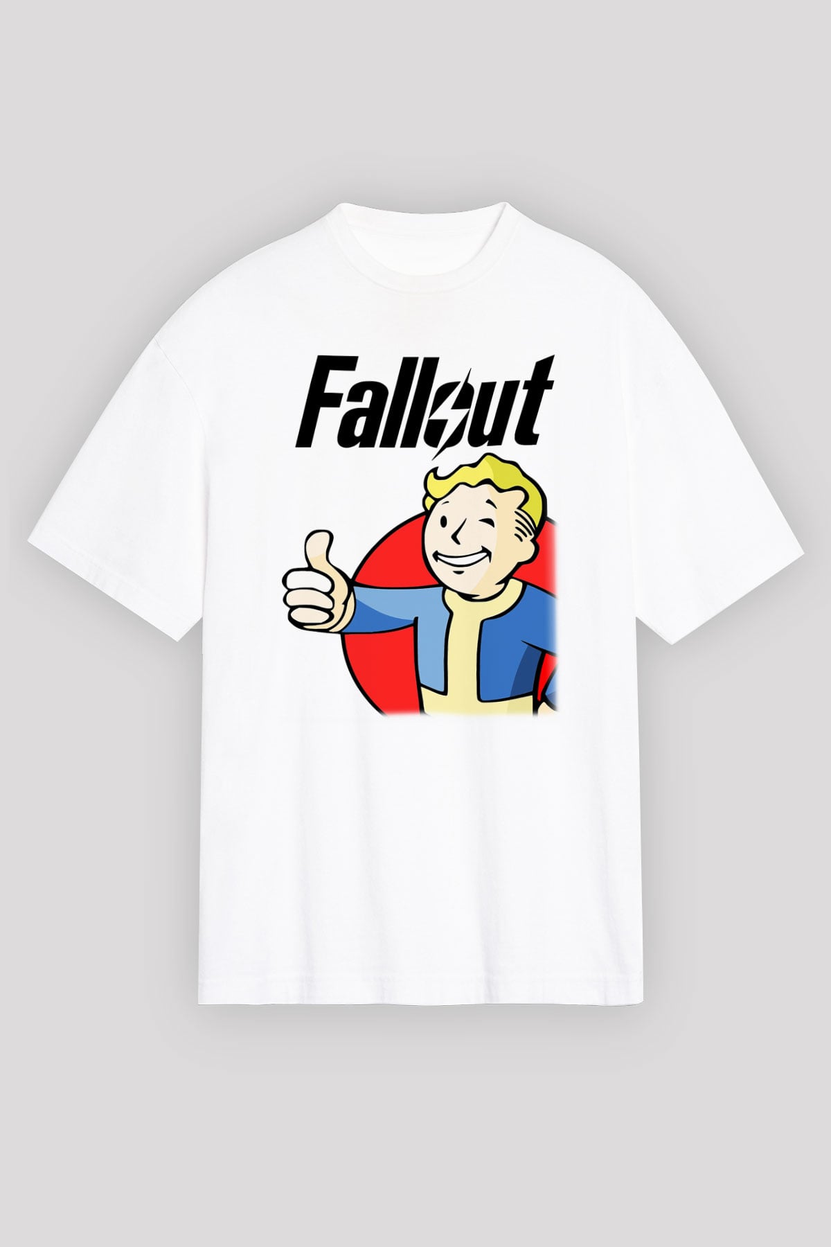 Fallout Beyaz Unisex Oversize Tişört T-Shirt
