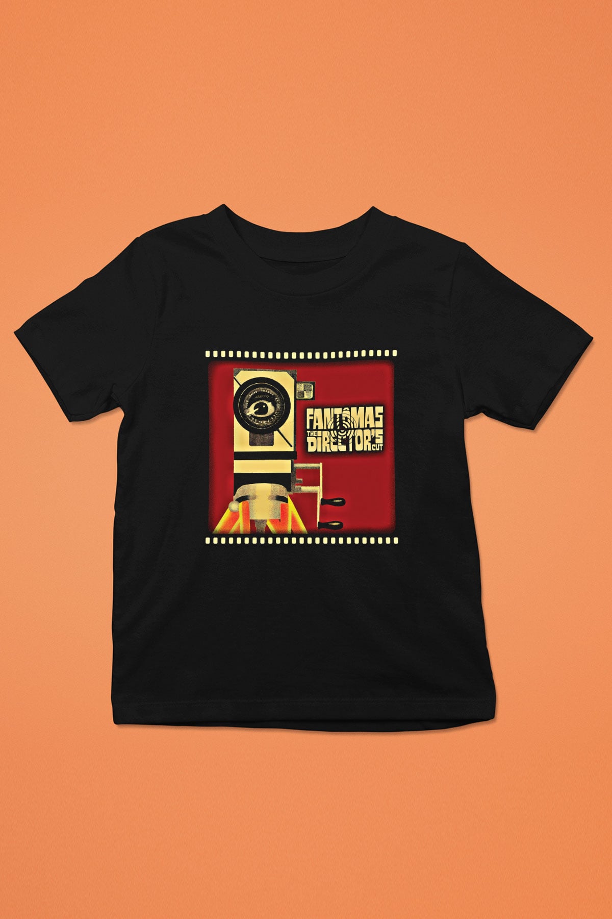 Fantomas Baskılı Unisex Siyah Çocuk Tişört