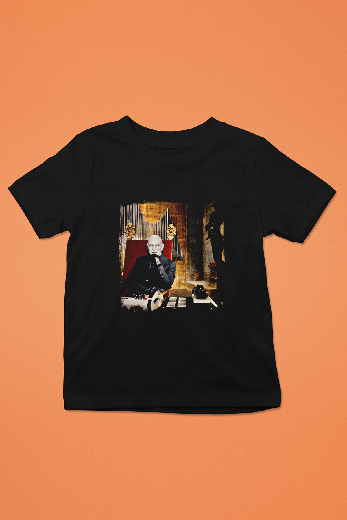 Fantomas Baskılı Unisex Siyah Çocuk Tişört