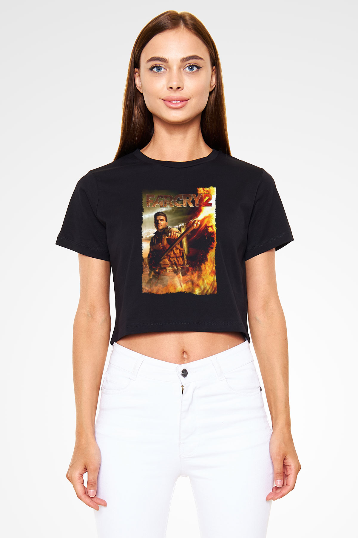 Far Cry Siyah  Crop Top Tişört