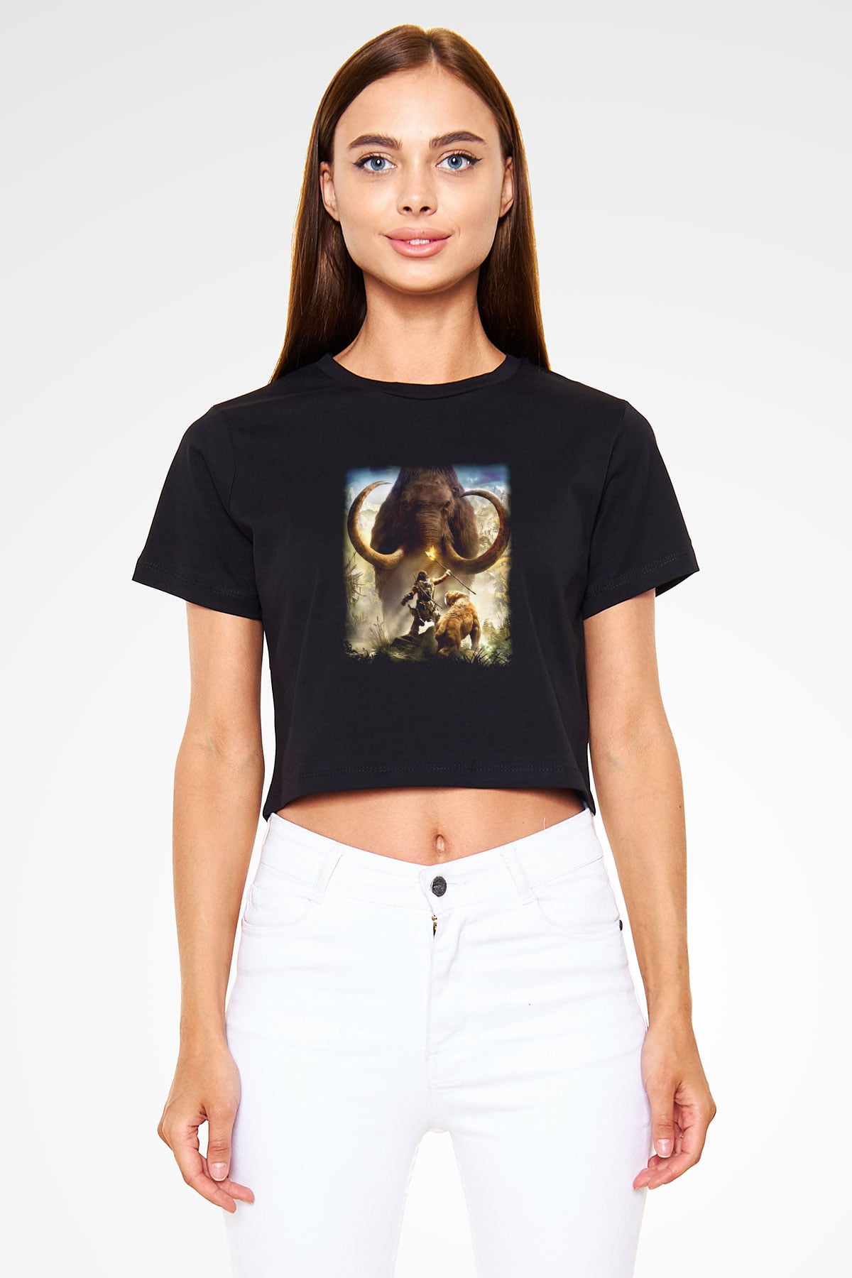 Far Cry Siyah Crop Top Tişört