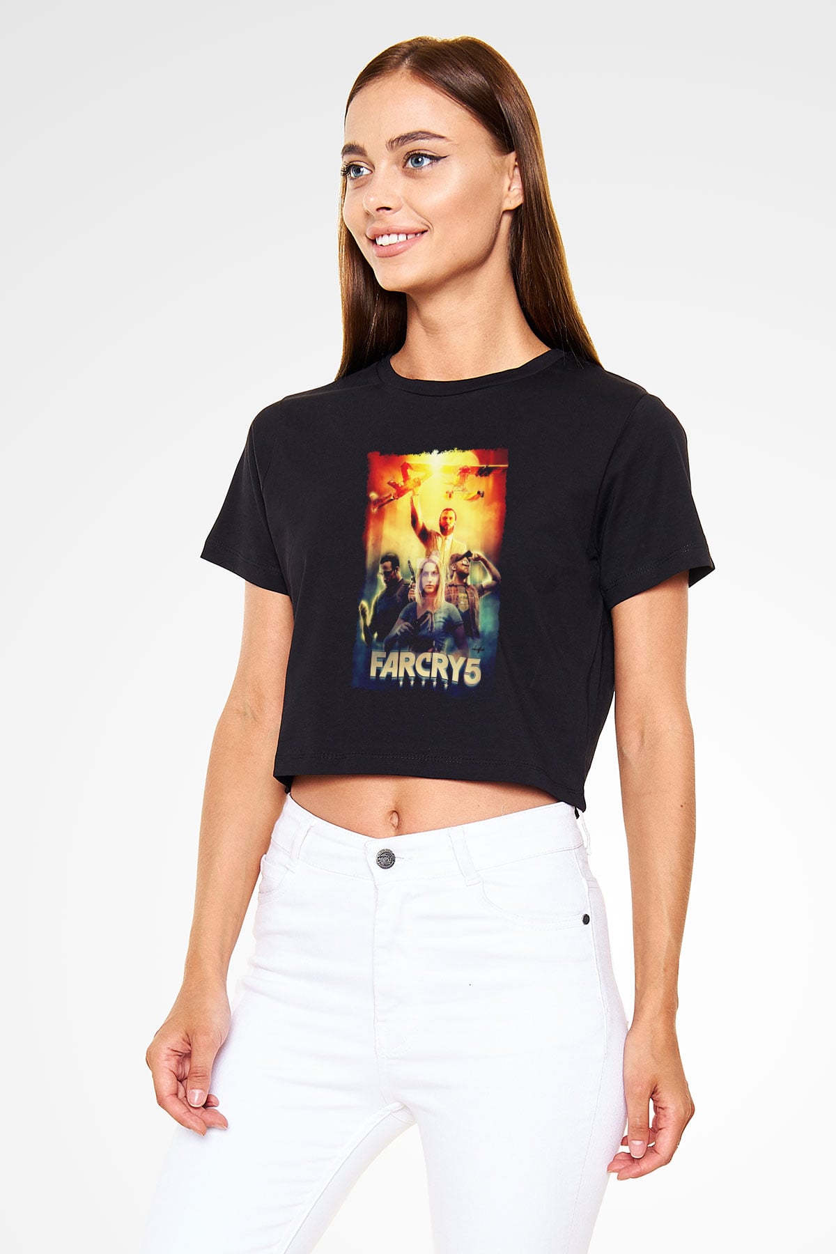 Far Cry Siyah  Crop Top Tişört