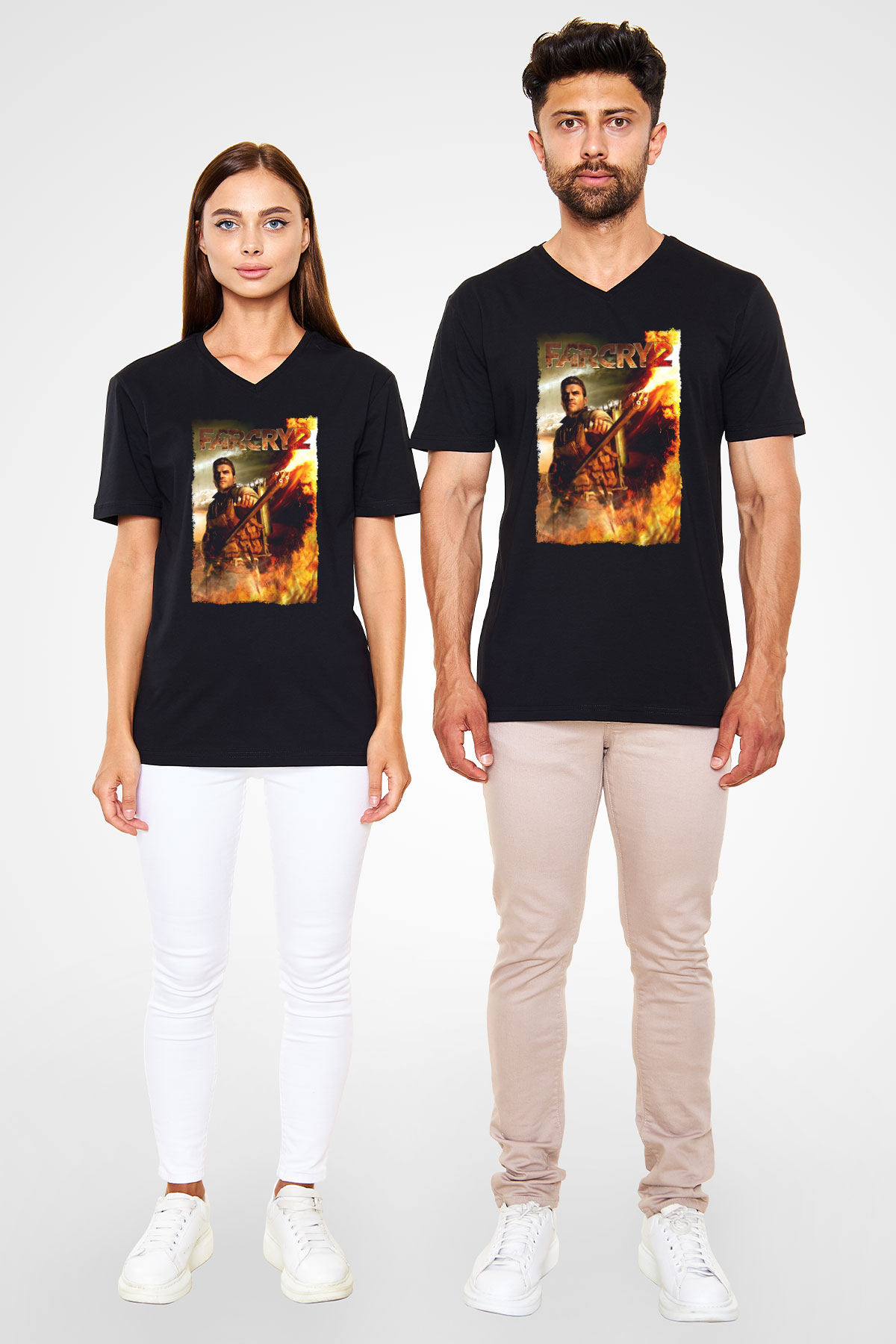 Far Cry Siyah Unisex V Yaka Tişört