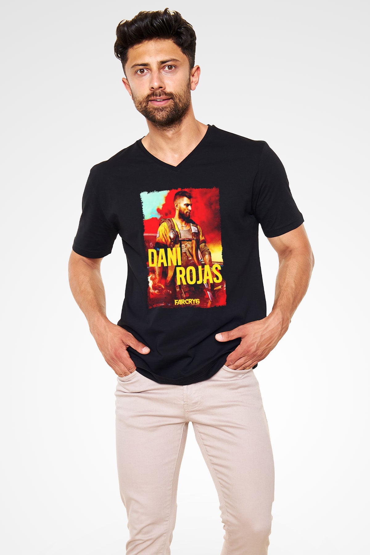 Far Cry Siyah Unisex V Yaka Tişört
