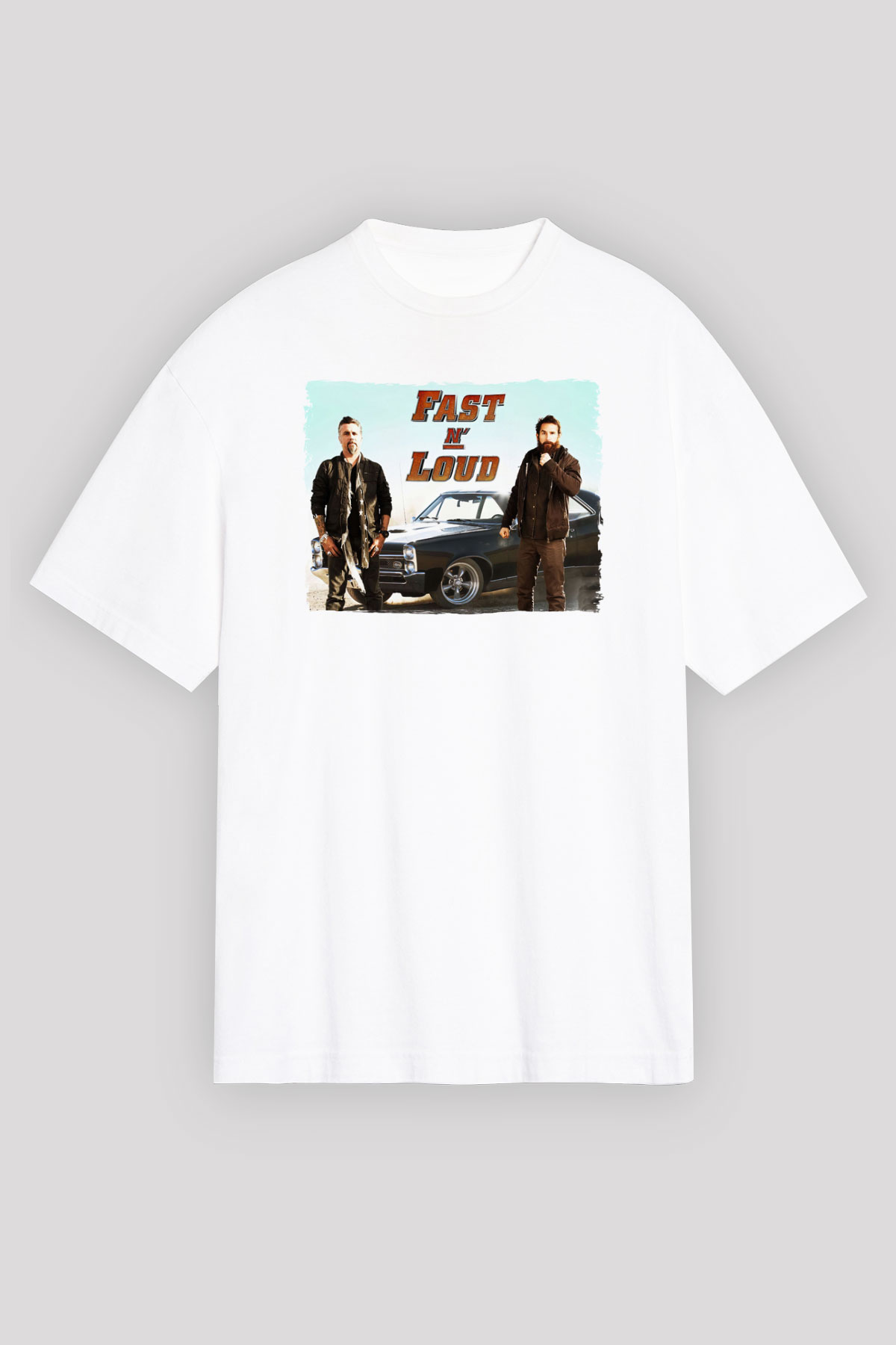 Fast N' Loud Beyaz Unisex Tişört T-Shirt