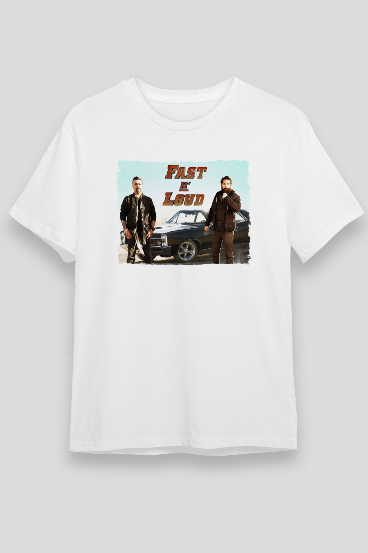 Fast N' Loud Beyaz Unisex Tişört T-Shirt