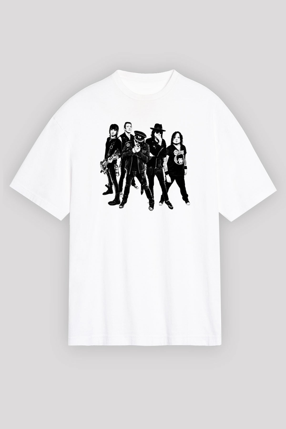 Faster Pussycat Baskılı Unisex Beyaz Oversize Tişört