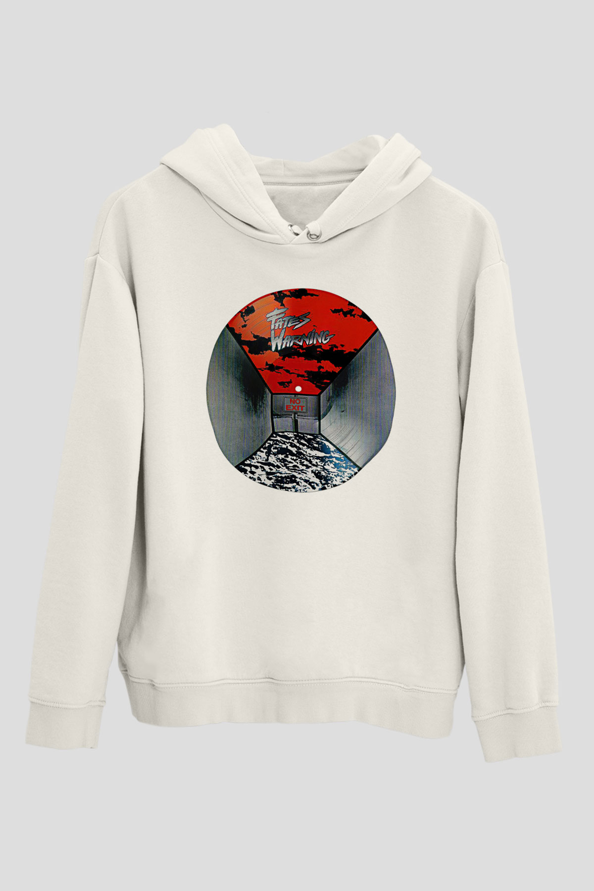 Fates Warning Baskılı Beyaz Unisex Kapüşonlu Sweatshirt