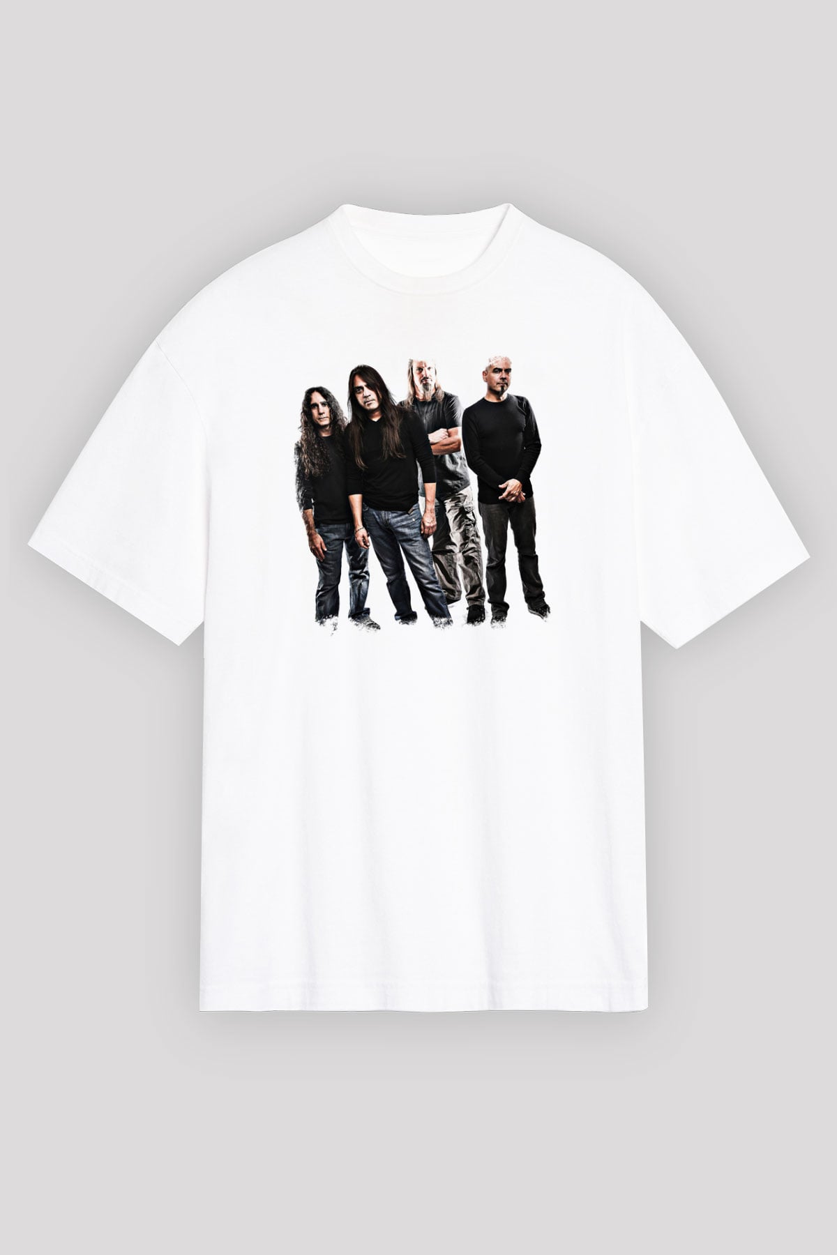 Fates Warning Baskılı Unisex Beyaz Oversize Tişört
