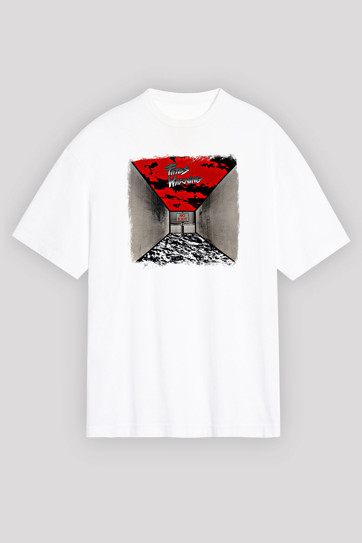 Fates Warning Baskılı Unisex Beyaz Oversize Tişört