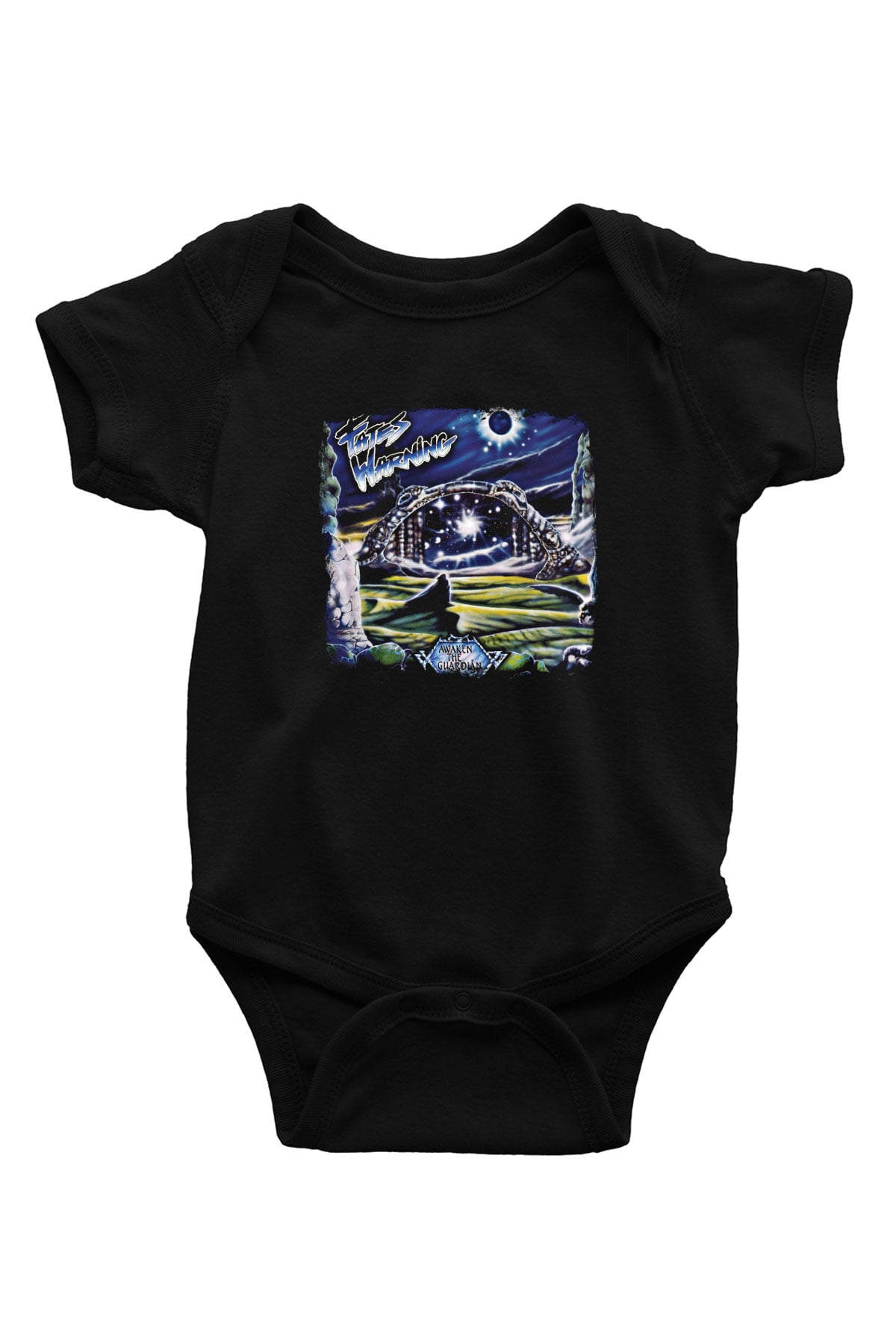 Fates Warning Baskılı Unisex Siyah Bebek Body - Zıbın