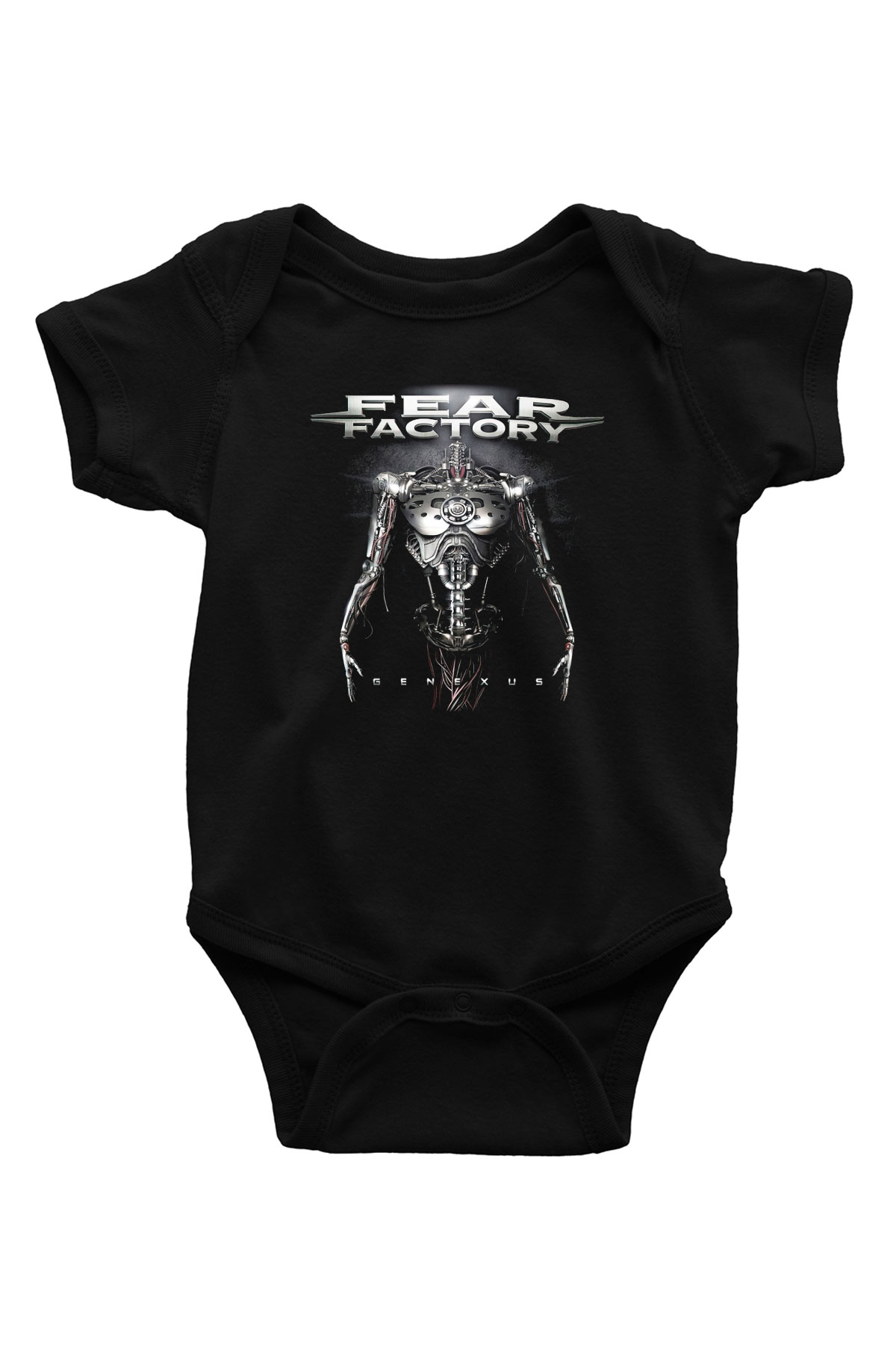 Fear Factory Baskılı Siyah Bebek Body - Zıbın