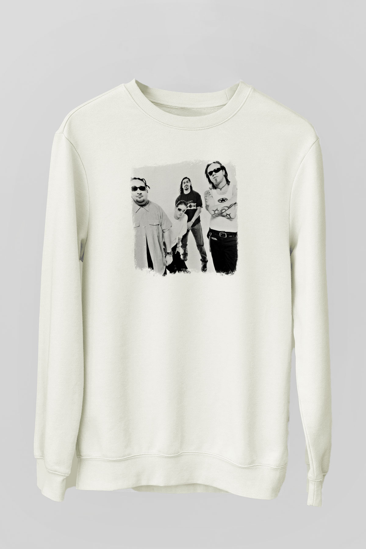 Fear Factory Baskılı Unisex Beyaz Sweatshirt