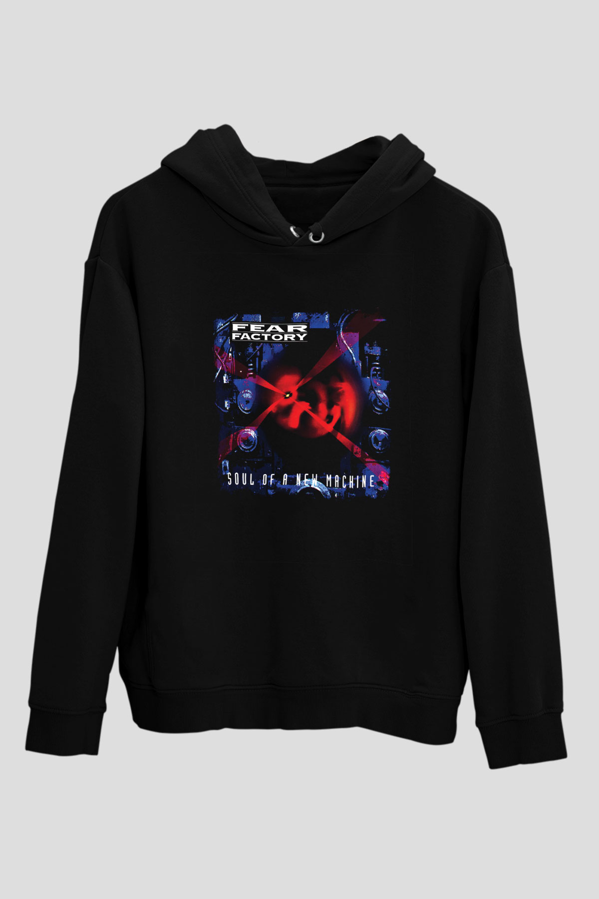 Fear Factory Baskılı Unisex Siyah Hoodie