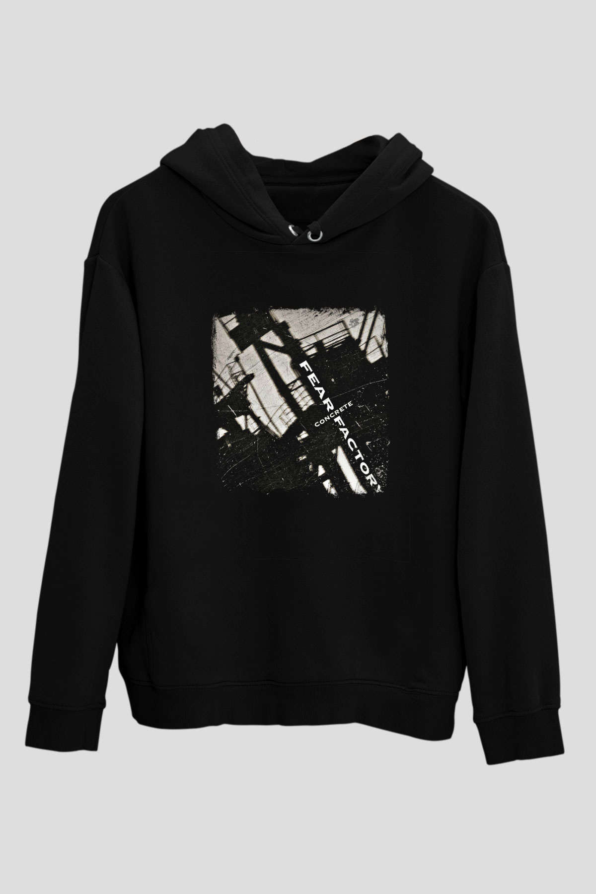 Fear Factory Baskılı Unisex Siyah Hoodie