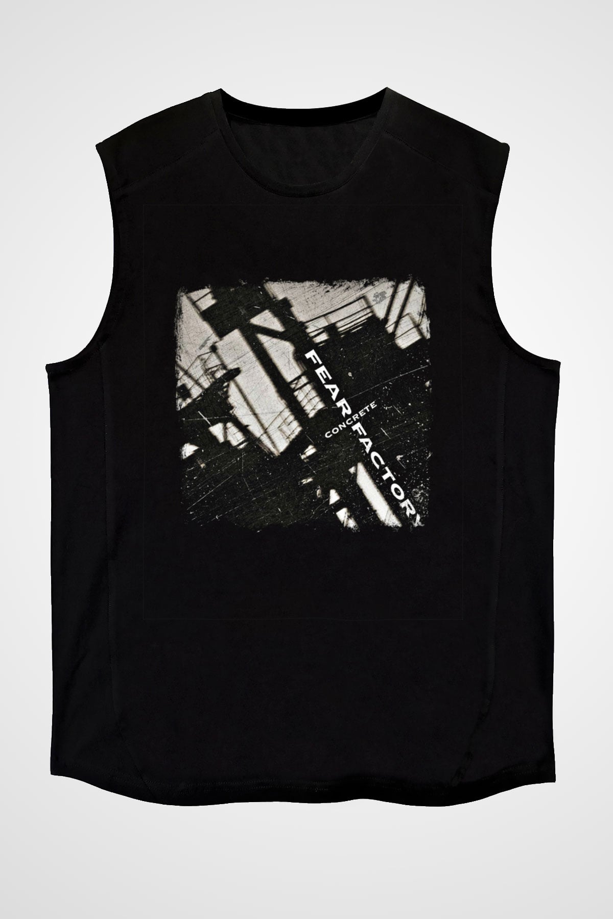Fear Factory Baskılı Unisex Siyah Kolsuz Tişört