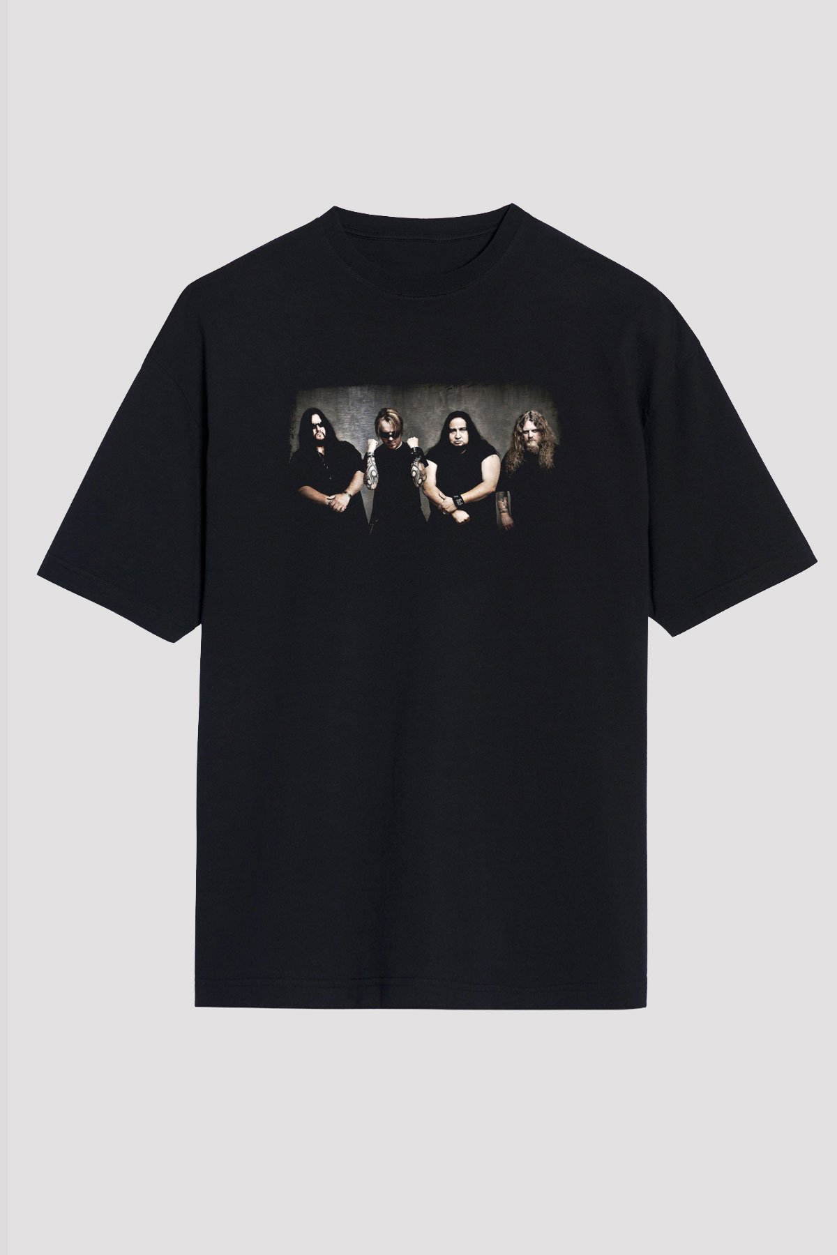 Fear Factory Baskılı Unisex Siyah Oversize Tişört