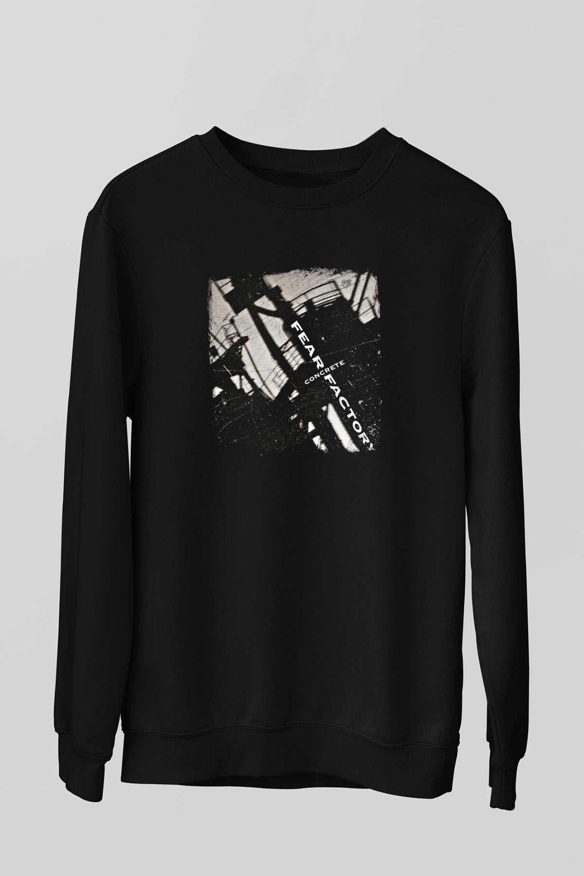 Fear Factory Baskılı Unisex Siyah Sweatshirt
