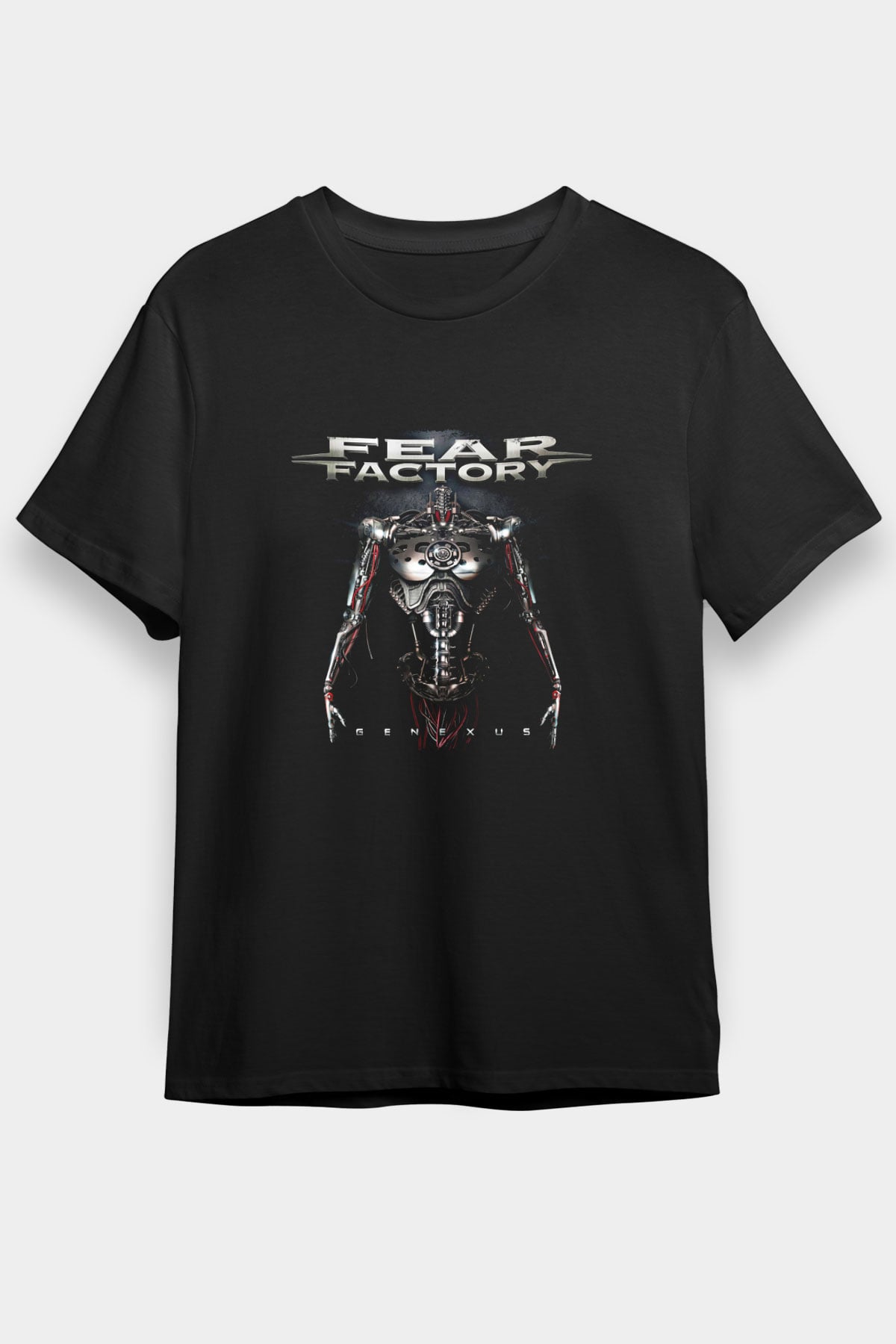 Fear Factory Baskılı Unisex Siyah Tişört