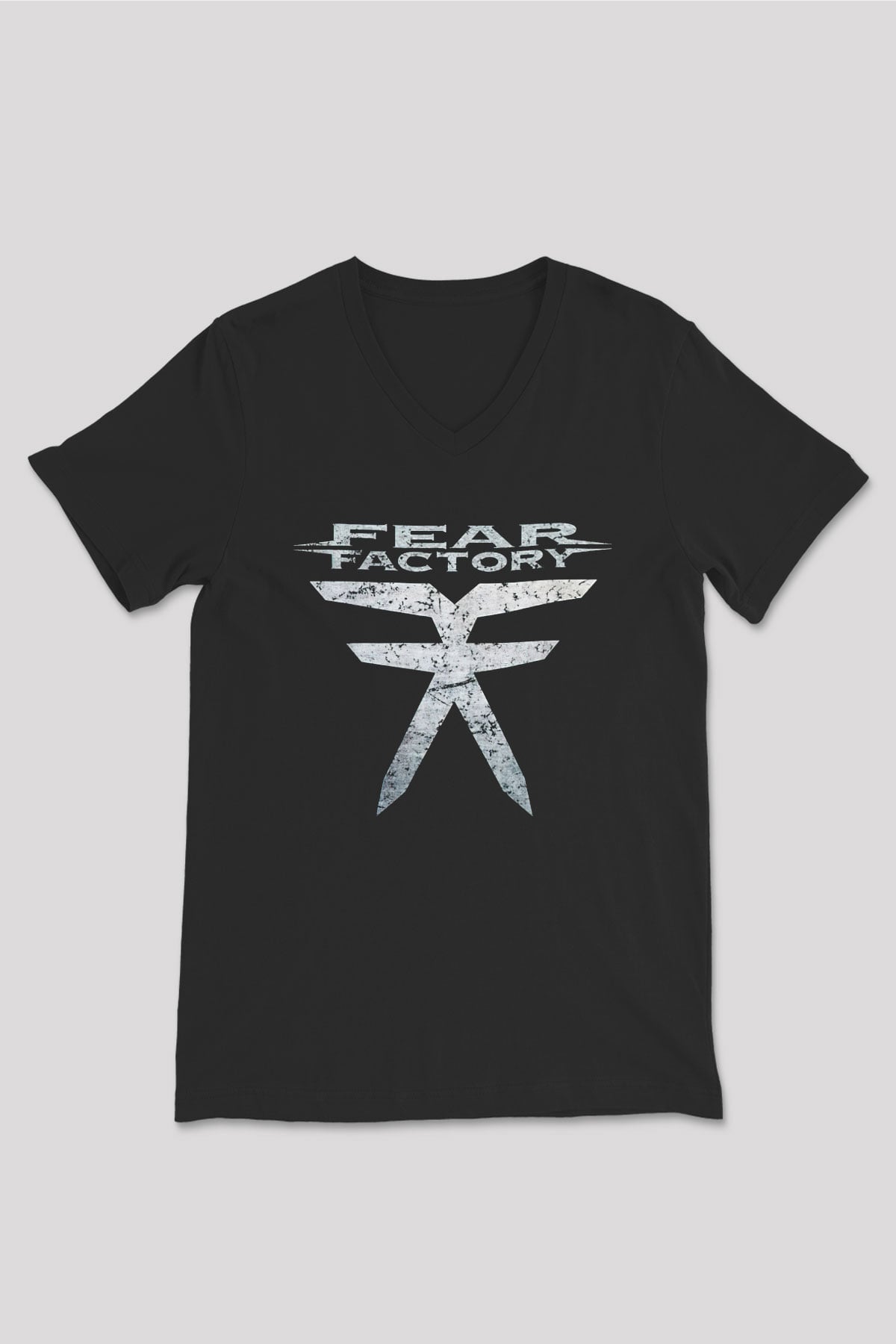 Fear Factory Siyah Unisex V Yaka Tişört
