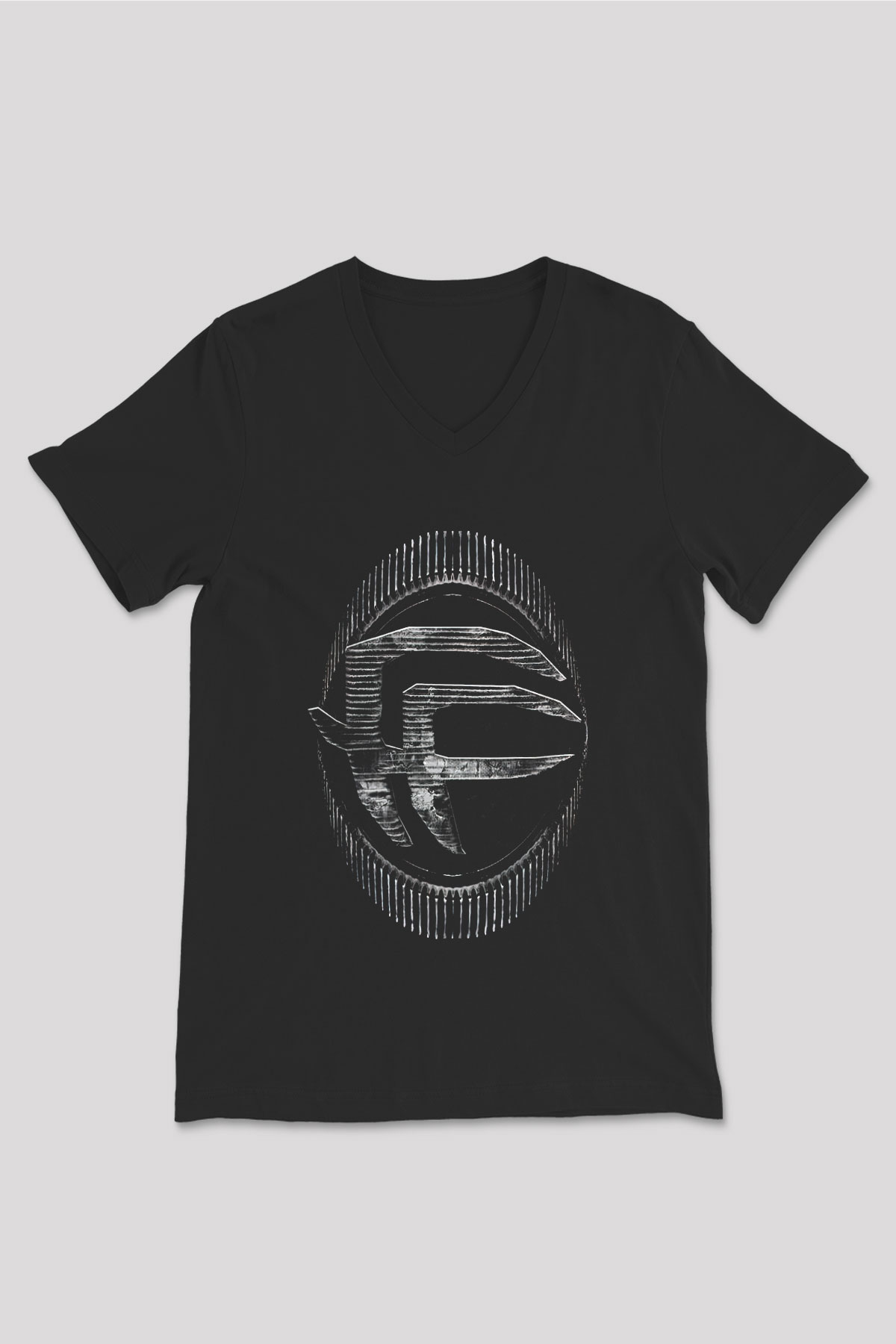 Fear Factory Siyah Unisex V Yaka Tişört T-Shirt