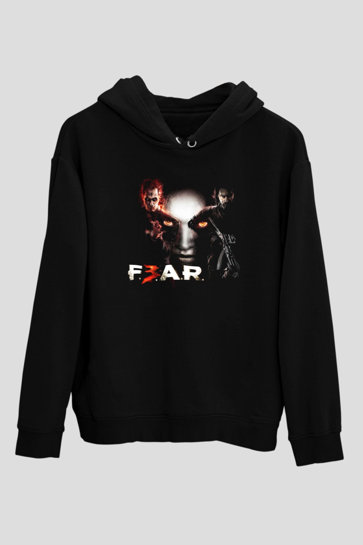 Fear Siyah Unisex Hoodie