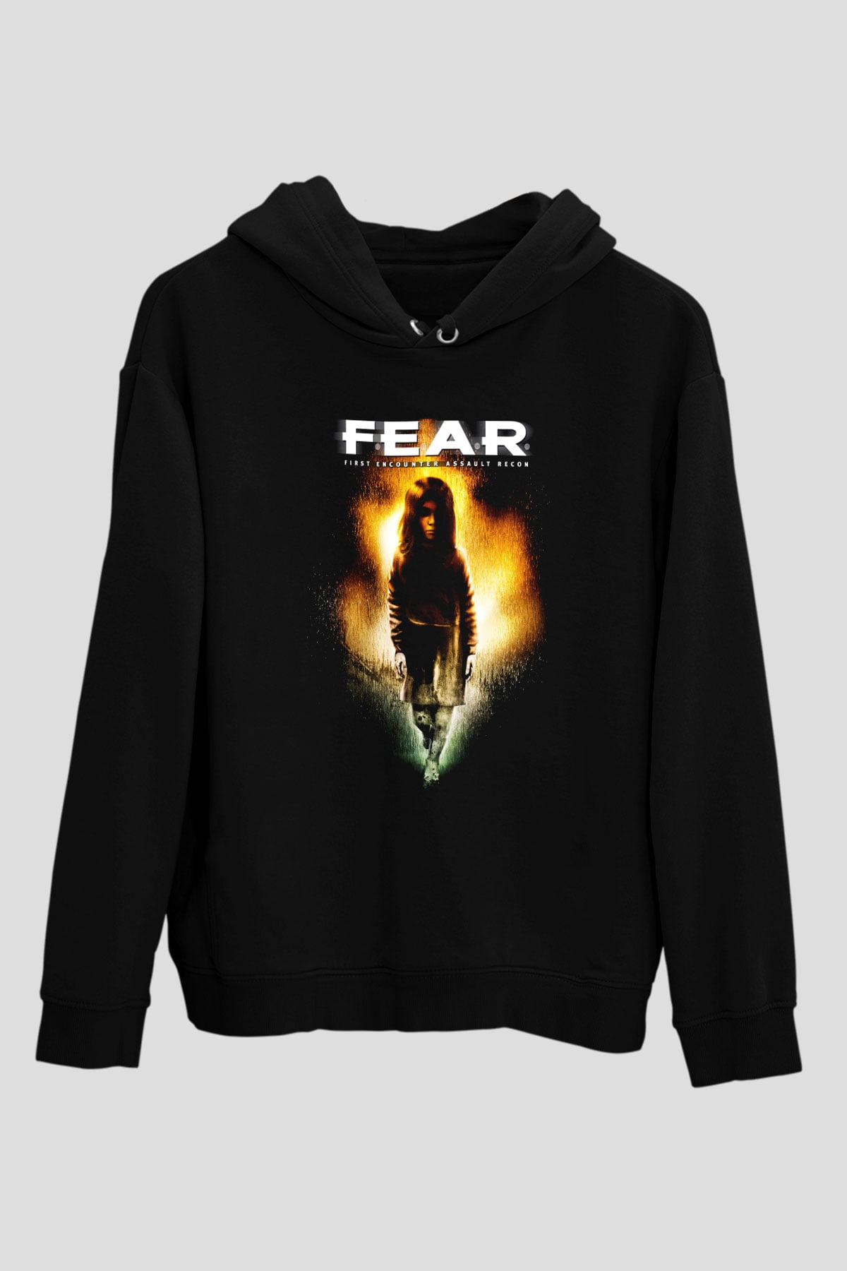 Fear Siyah Unisex Hoodie