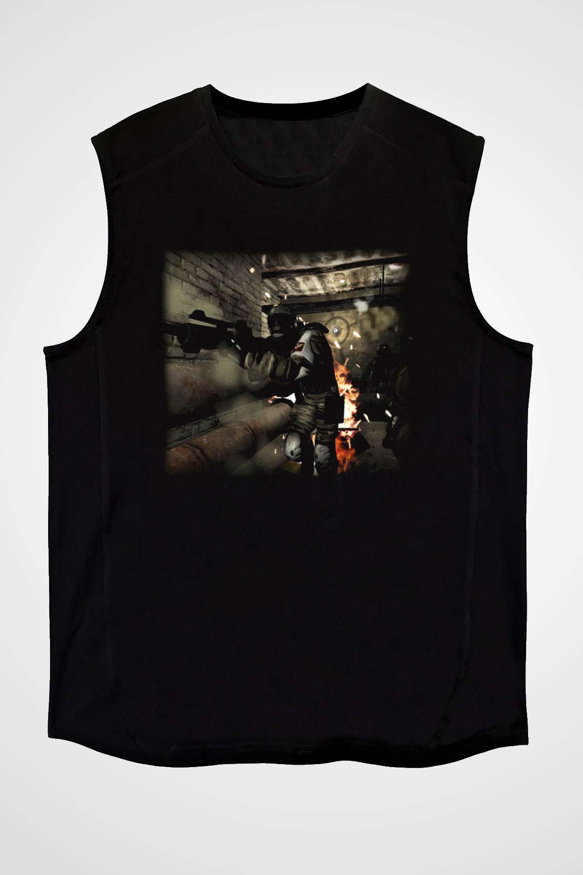 Fear Siyah Unisex Kolsuz Tişört