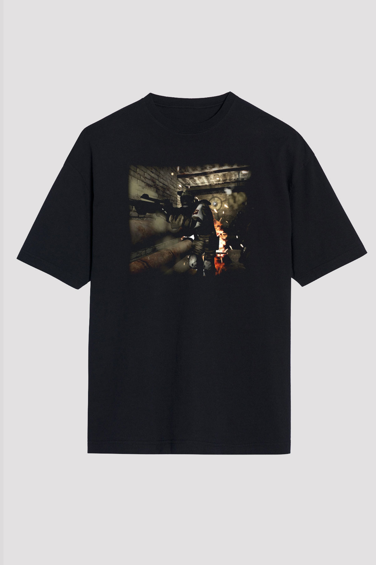 Fear Siyah Unisex Oversize Tişört T-Shirt