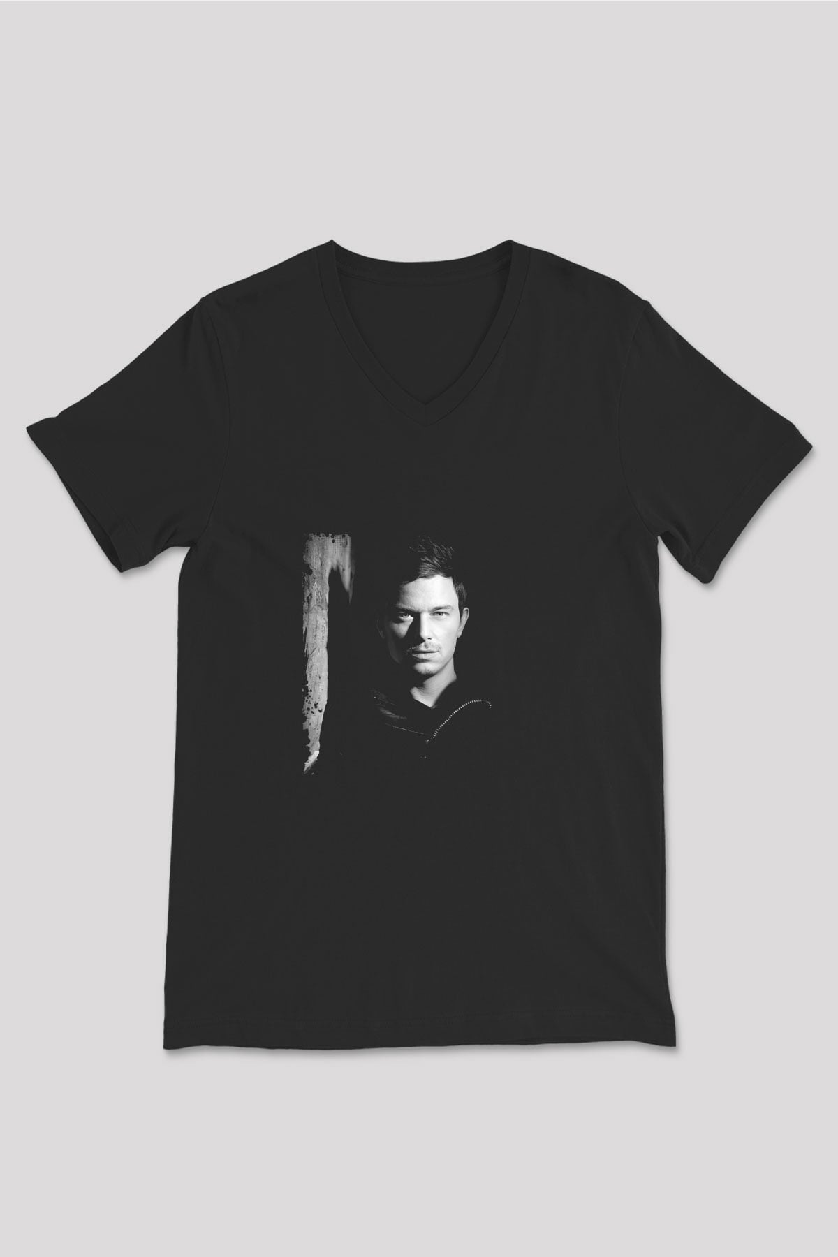 Fedde Le Grand Baskılı Unisex Siyah V Yaka Tişört