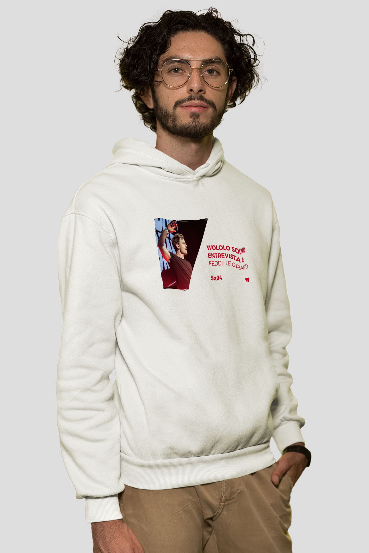 Fedde Le Grand Beyaz Unisex Kapüşonlu Sweatshirt