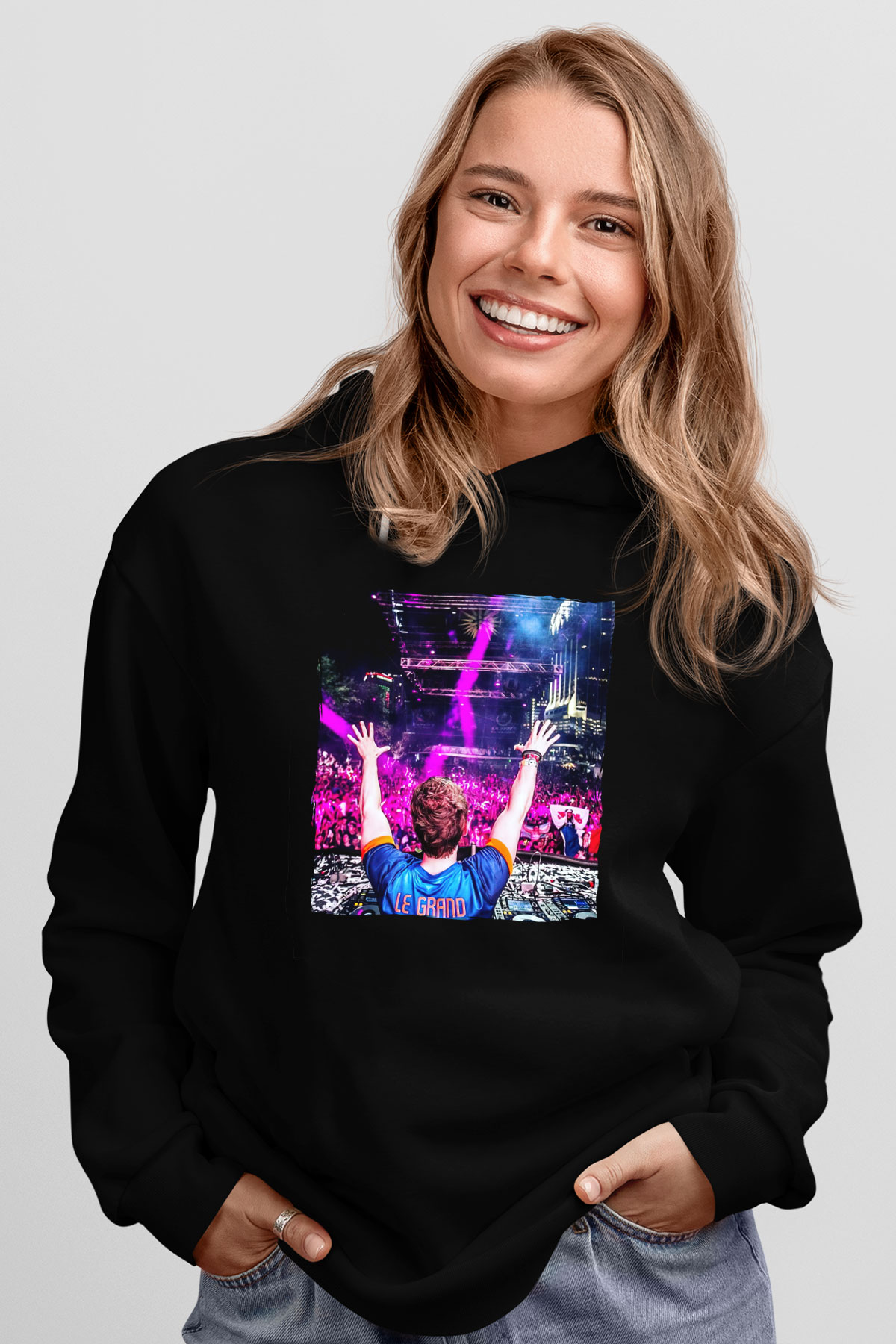 Fedde Le Grand Siyah Unisex Kapüşonlu Sweatshirt