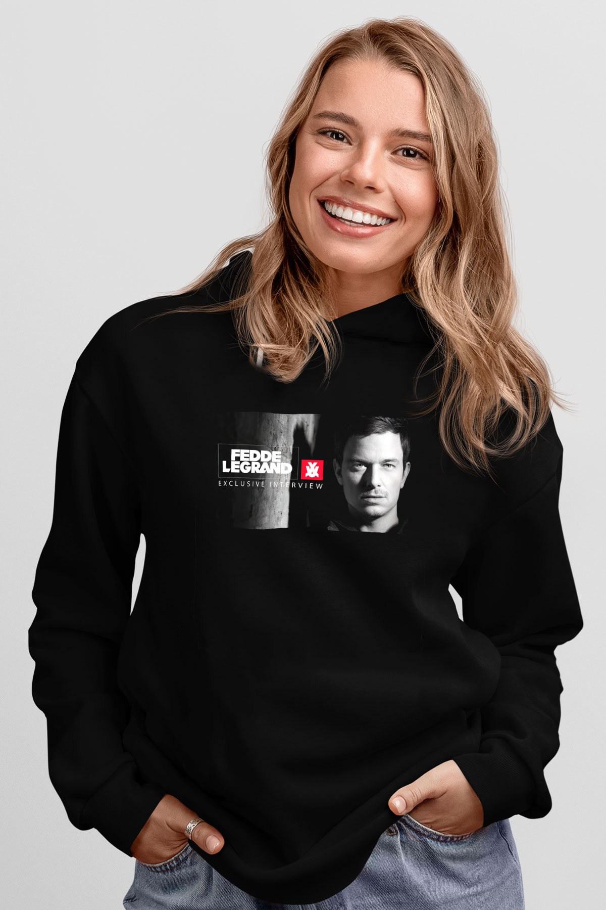 Fedde Le Grand Siyah Unisex Kapüşonlu Sweatshirt