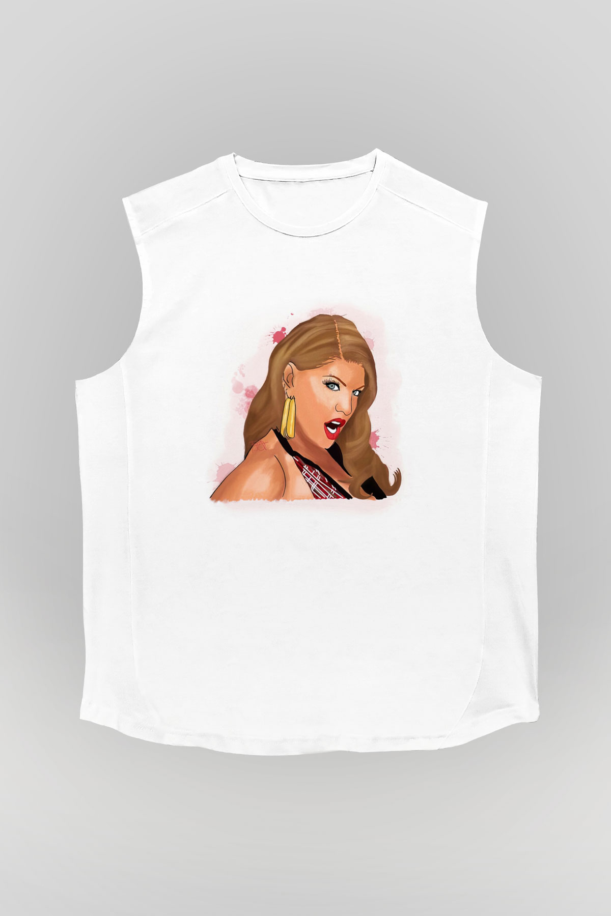 Fergie Beyaz Unisex Kolsuz Tişört