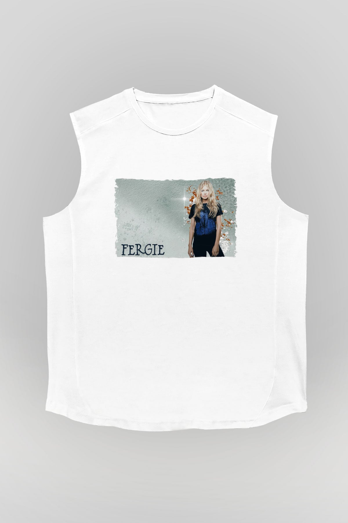 Fergie Beyaz Unisex Kolsuz Tişört
