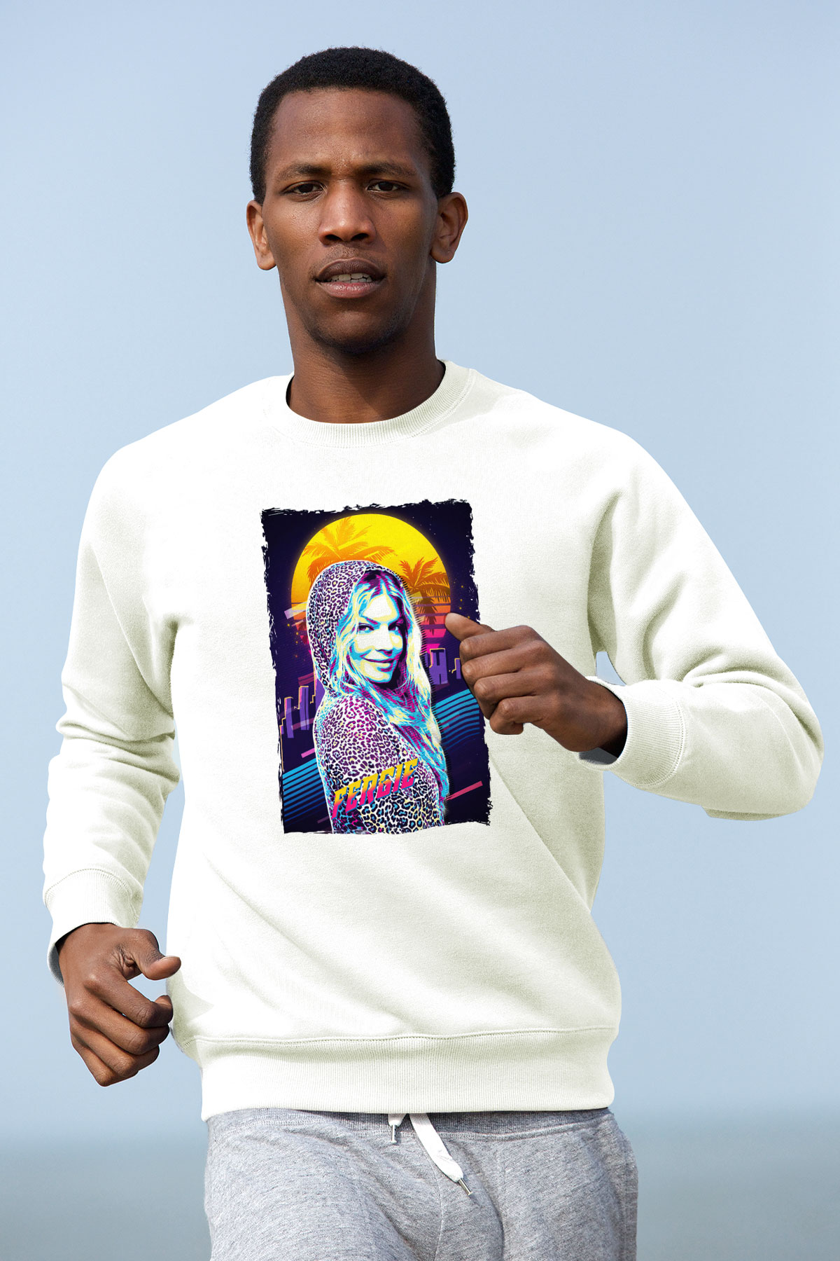 Fergie Beyaz Unisex Sweatshirt
