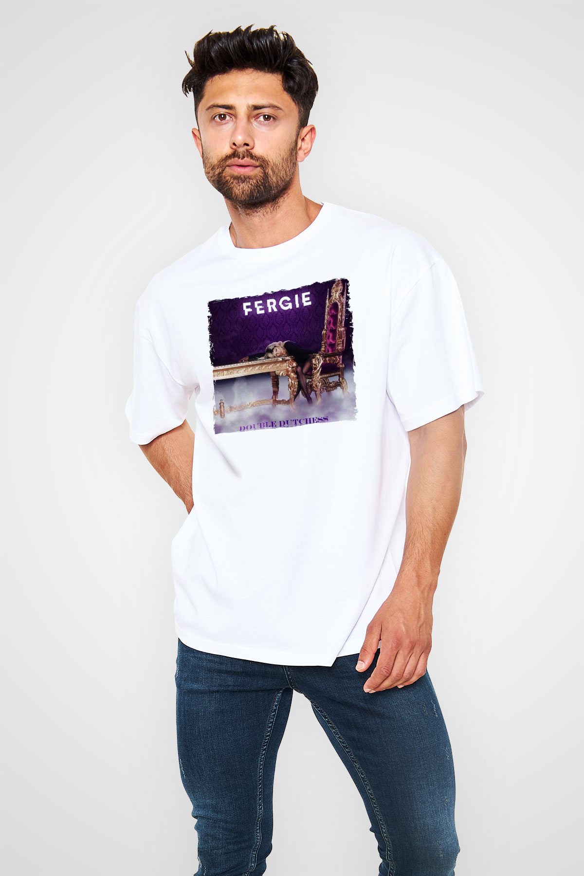 Fergie Beyaz Unisex Tişört T-Shirt - TişörtFabrikası