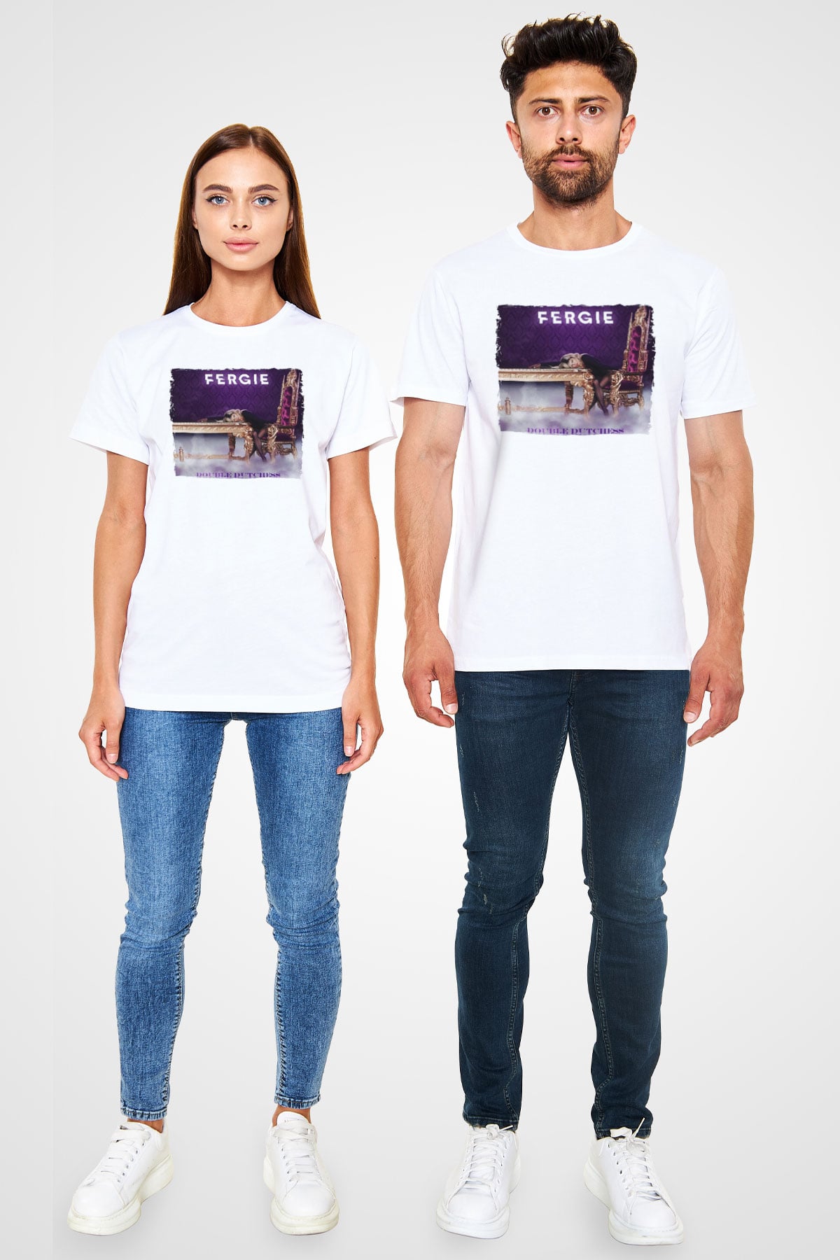 Fergie Beyaz Unisex Tişört T-Shirt - TişörtFabrikası