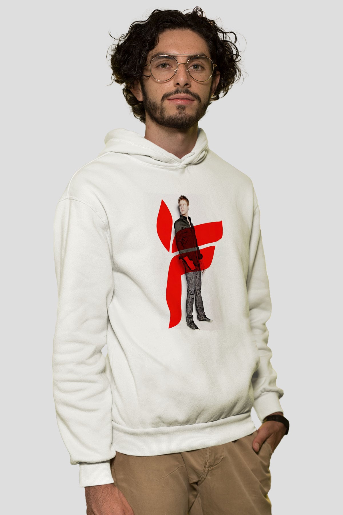 Ferry Corsten Beyaz Unisex Kapüşonlu Sweatshirt