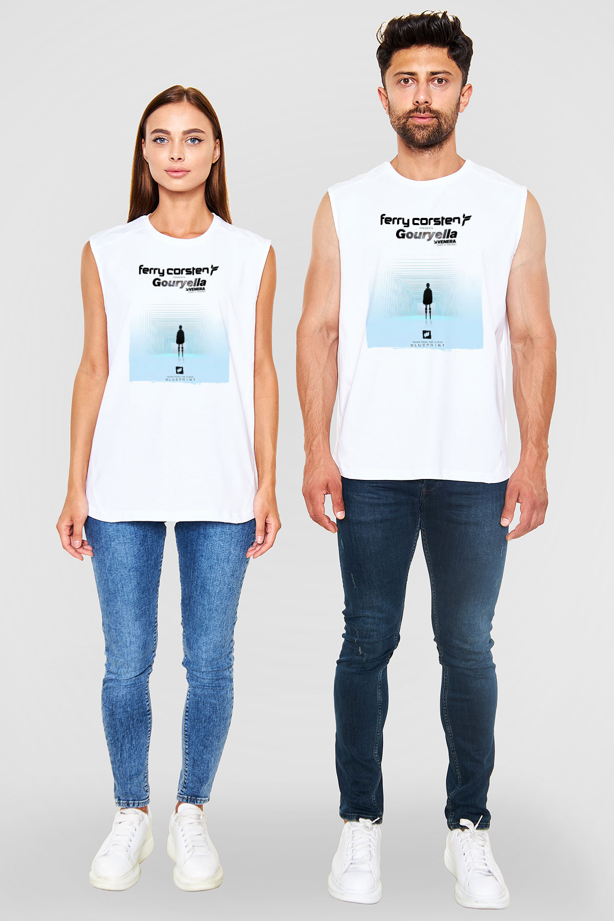 Ferry Corsten Beyaz Unisex Kolsuz Tişört