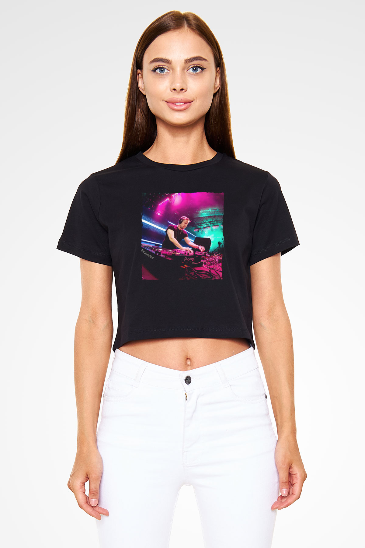 Ferry Corsten Siyah  Crop Top Tişört