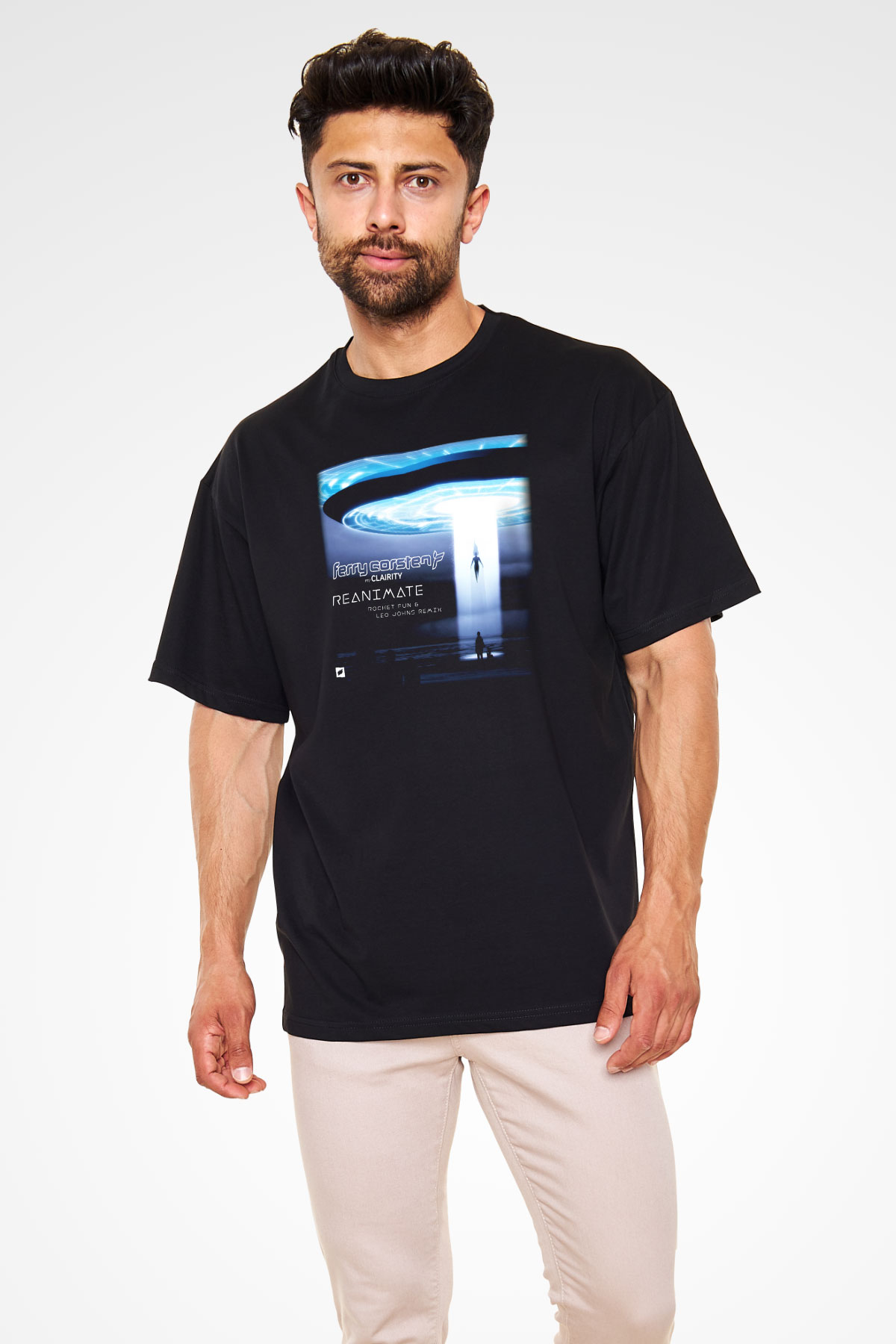Ferry Corsten Siyah Unisex Oversize Tişört T-Shirt
