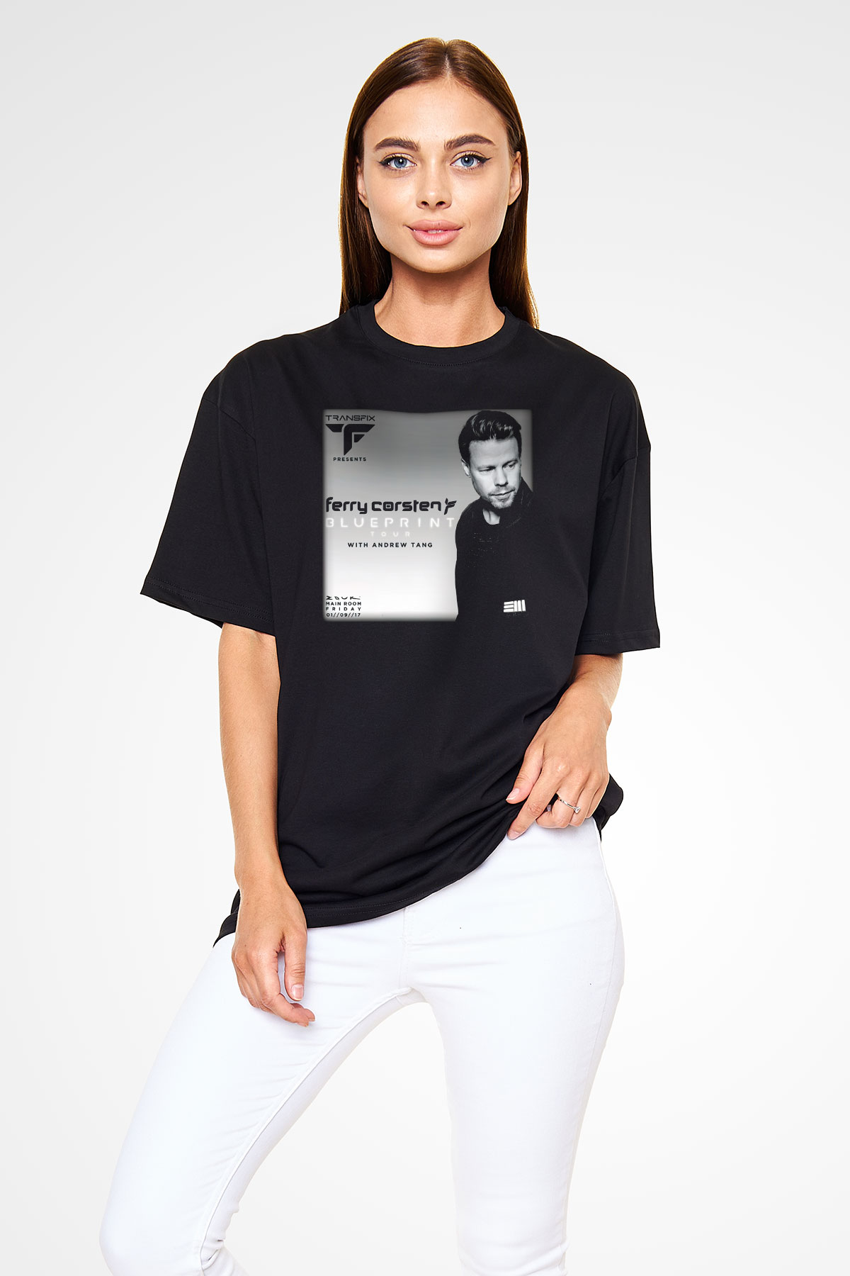 Ferry Corsten Siyah Unisex Oversize Tişört T-Shirt