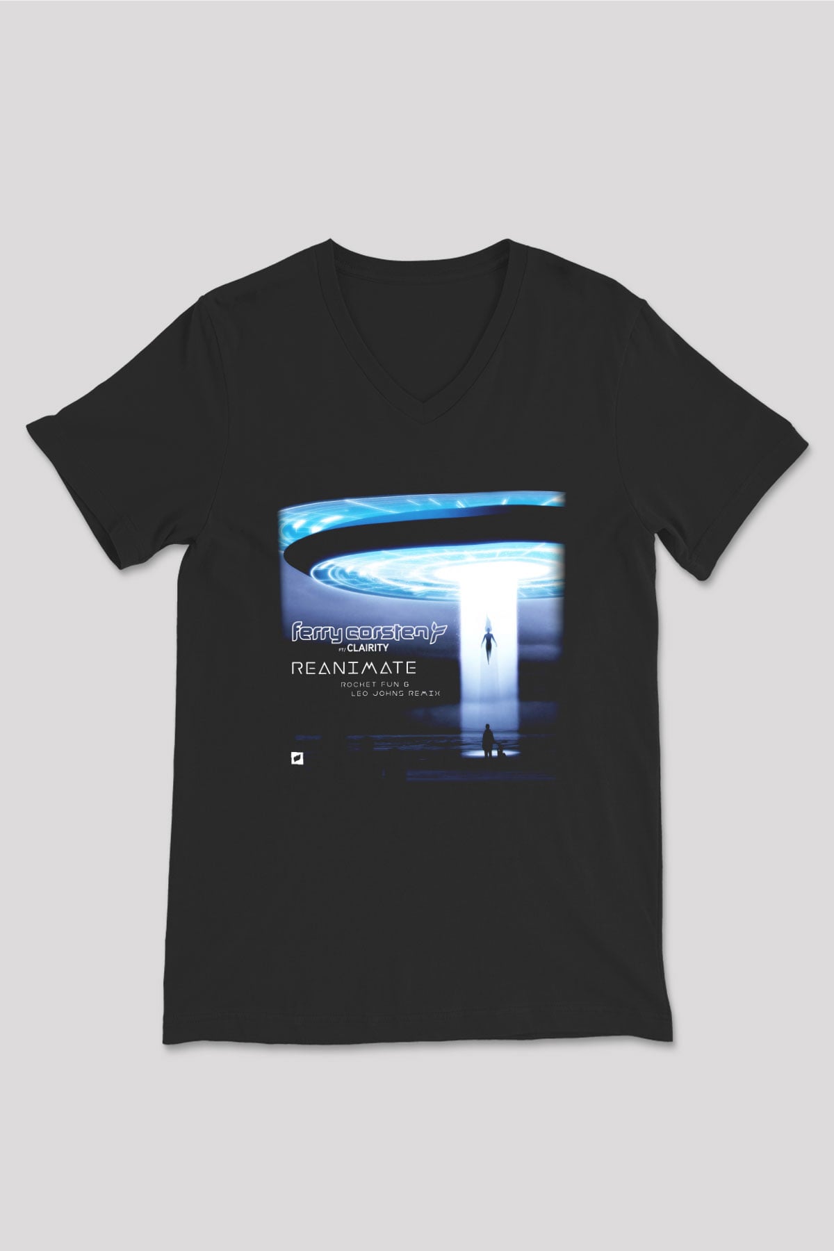 Ferry Corsten Siyah Unisex V Yaka Tişört T-Shirt