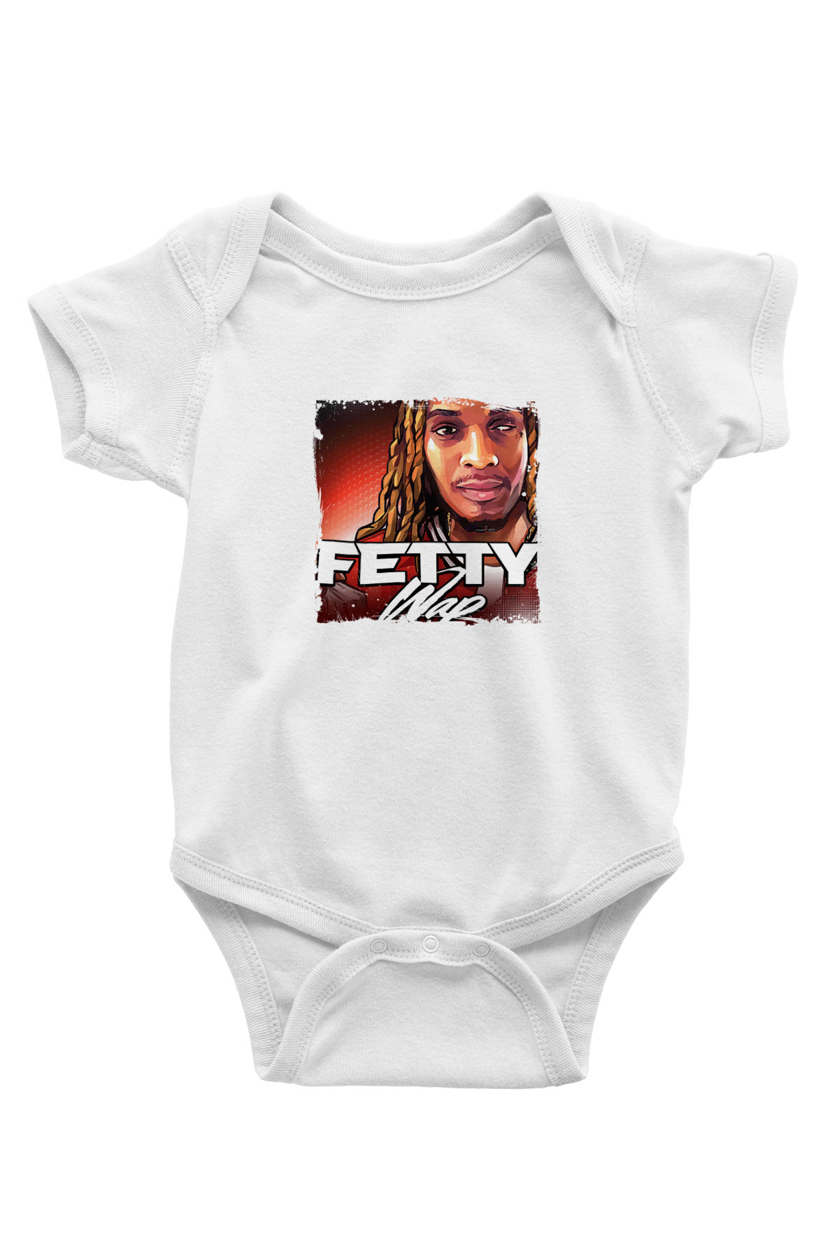 Fetty Wap Baskılı Unisex Beyaz Bebek Body - Zıbın