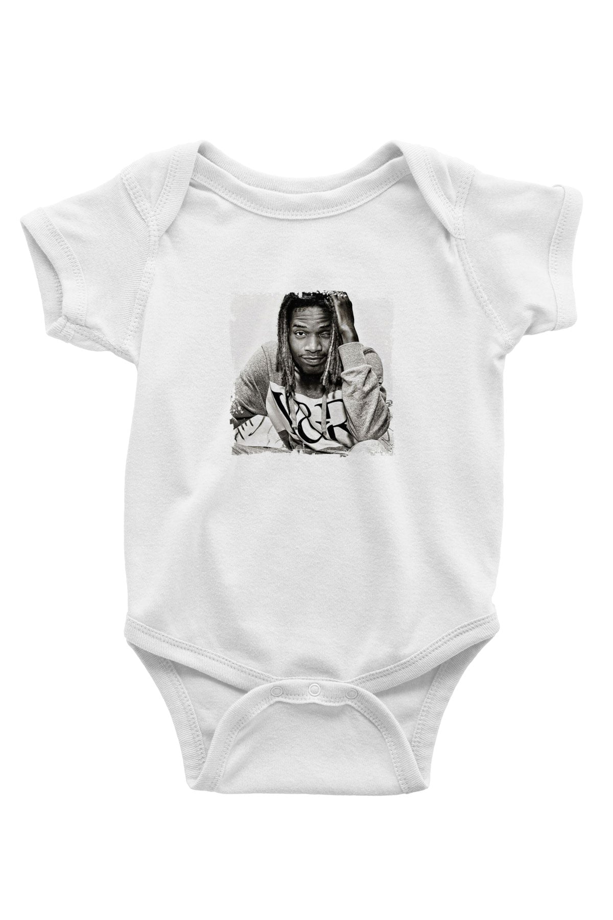 Fetty Wap Baskılı Unisex Beyaz Bebek Body - Zıbın