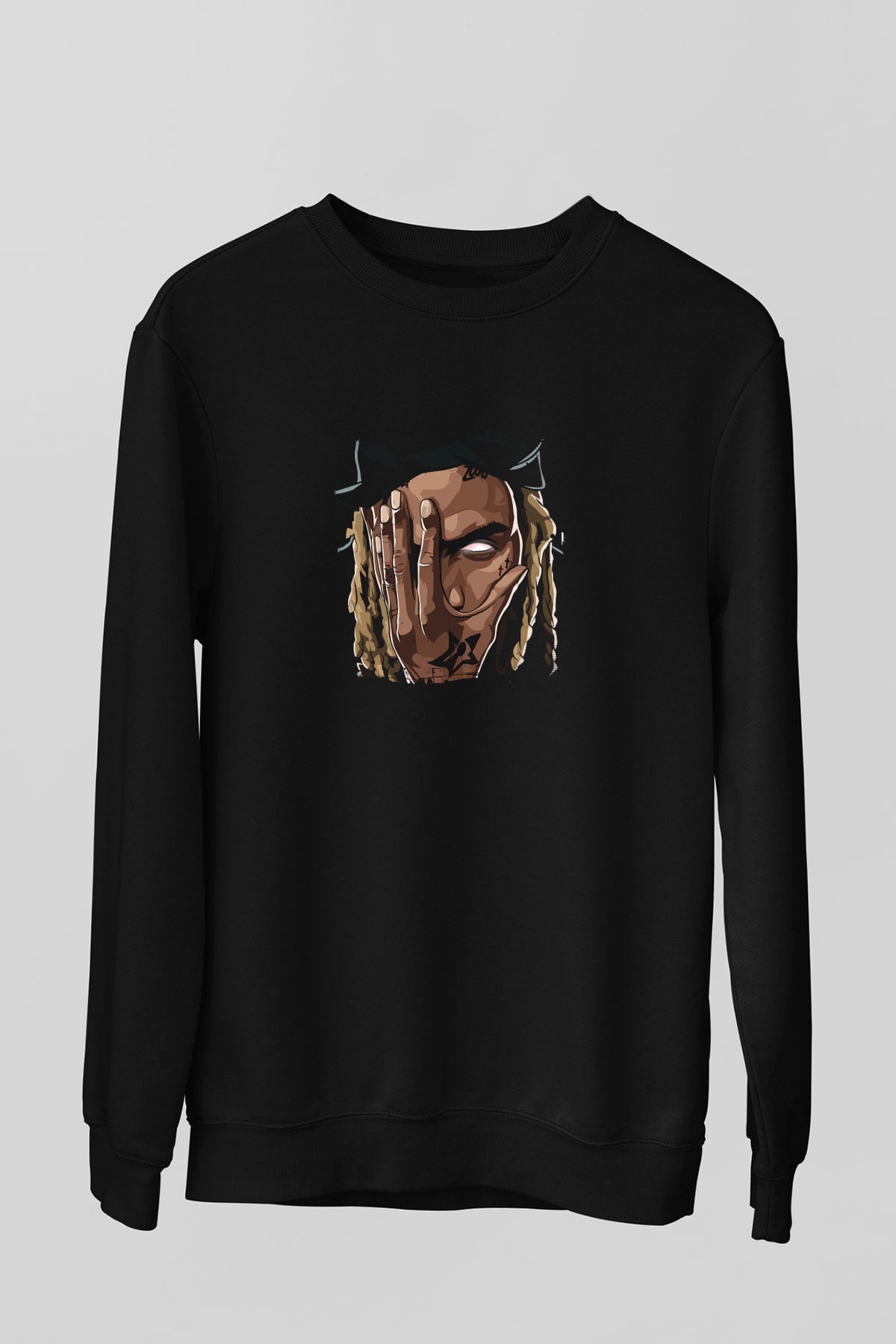 Fetty Wap Baskılı Unisex Siyah Sweatshirt